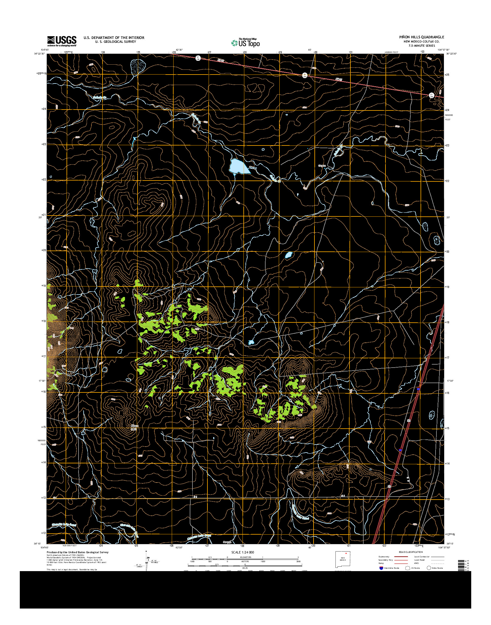 USGS US TOPO 7.5-MINUTE MAP FOR PIñON HILLS, NM 2013
