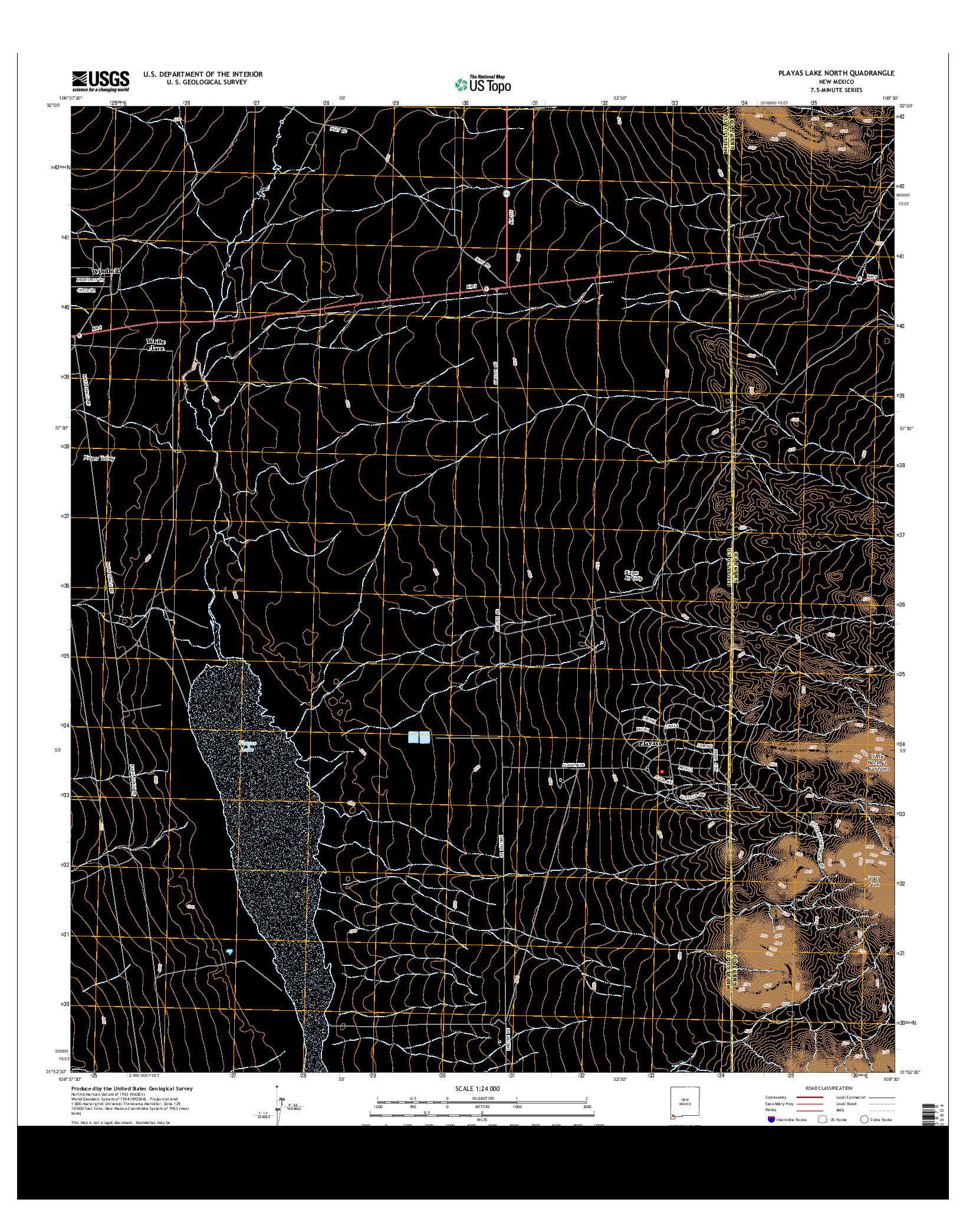 USGS US TOPO 7.5-MINUTE MAP FOR PLAYAS LAKE NORTH, NM 2013