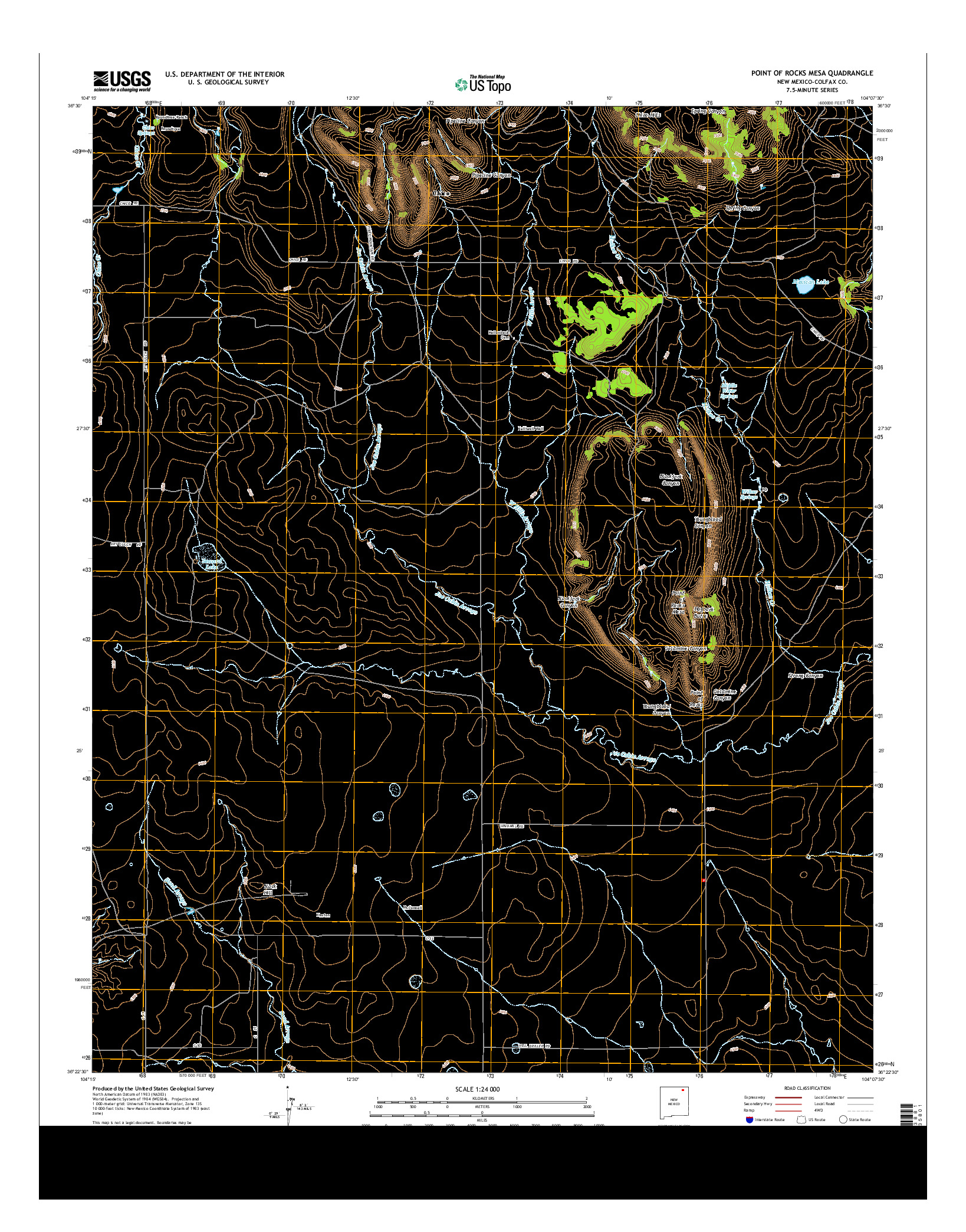 USGS US TOPO 7.5-MINUTE MAP FOR POINT OF ROCKS MESA, NM 2013