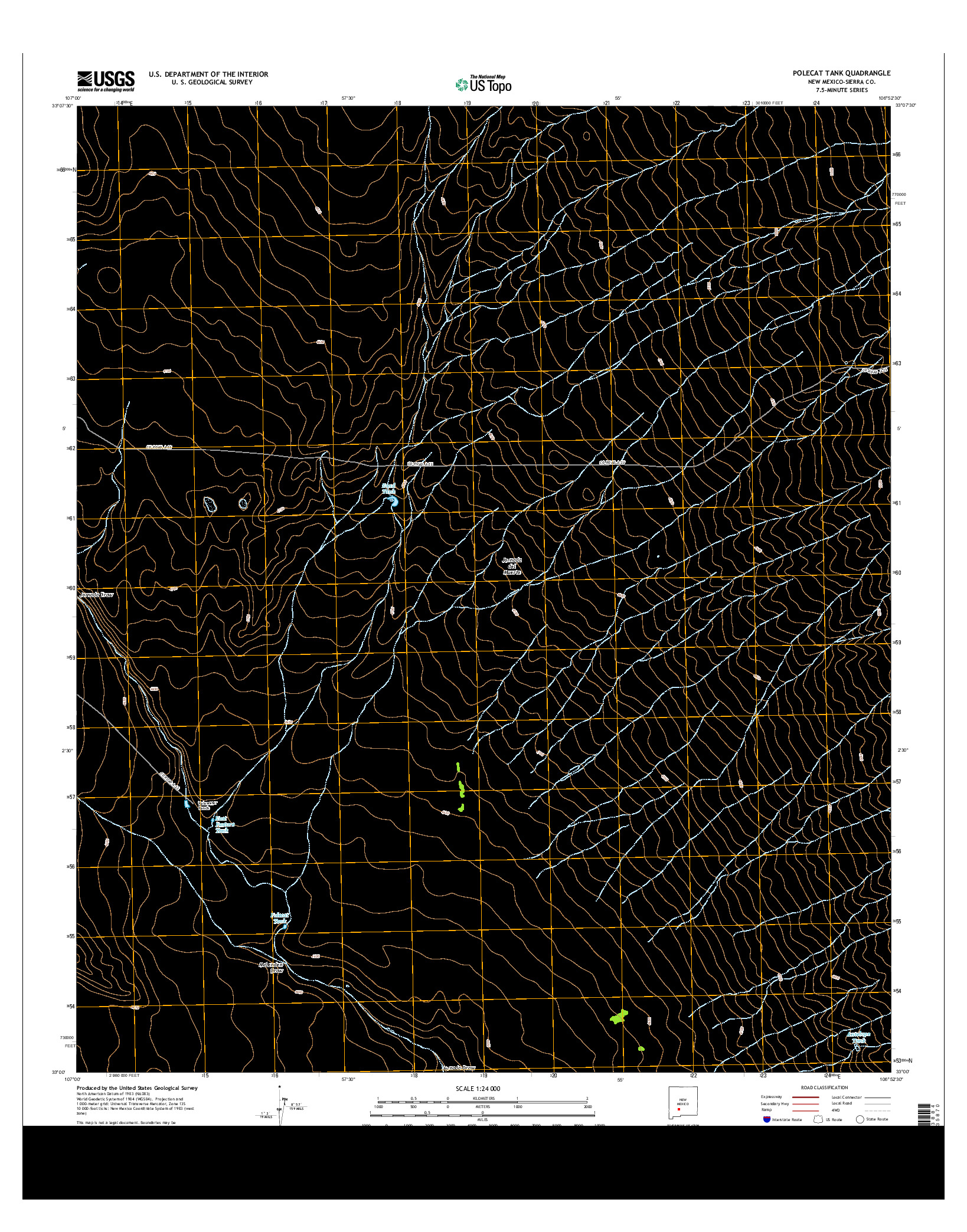 USGS US TOPO 7.5-MINUTE MAP FOR POLECAT TANK, NM 2013