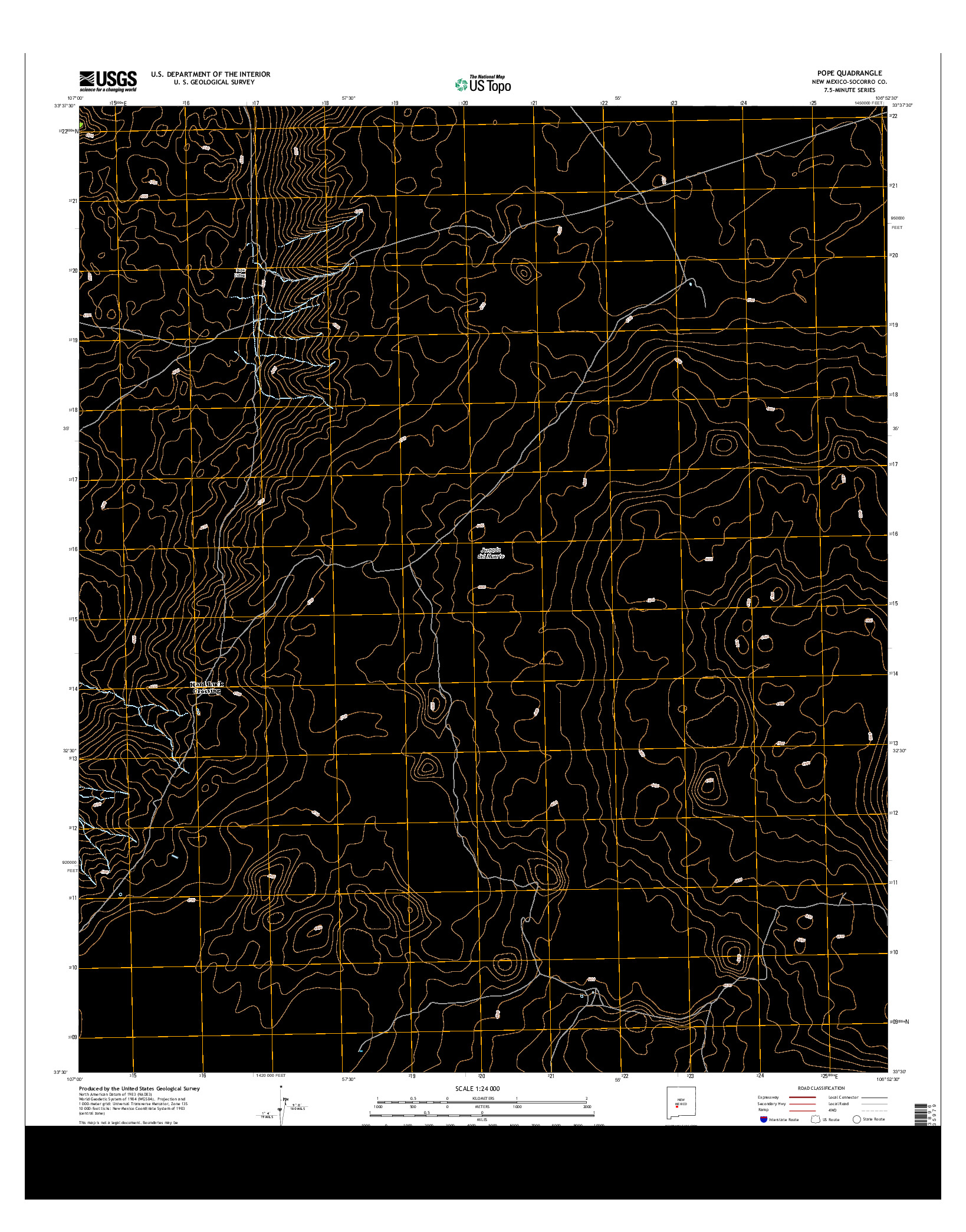 USGS US TOPO 7.5-MINUTE MAP FOR POPE, NM 2013