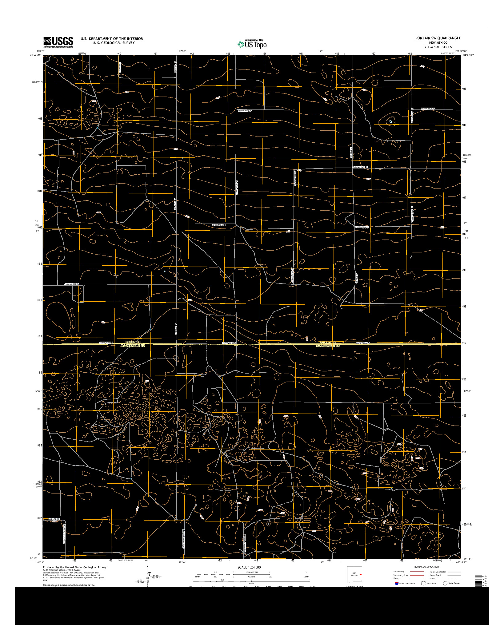 USGS US TOPO 7.5-MINUTE MAP FOR PORTAIR SW, NM 2013