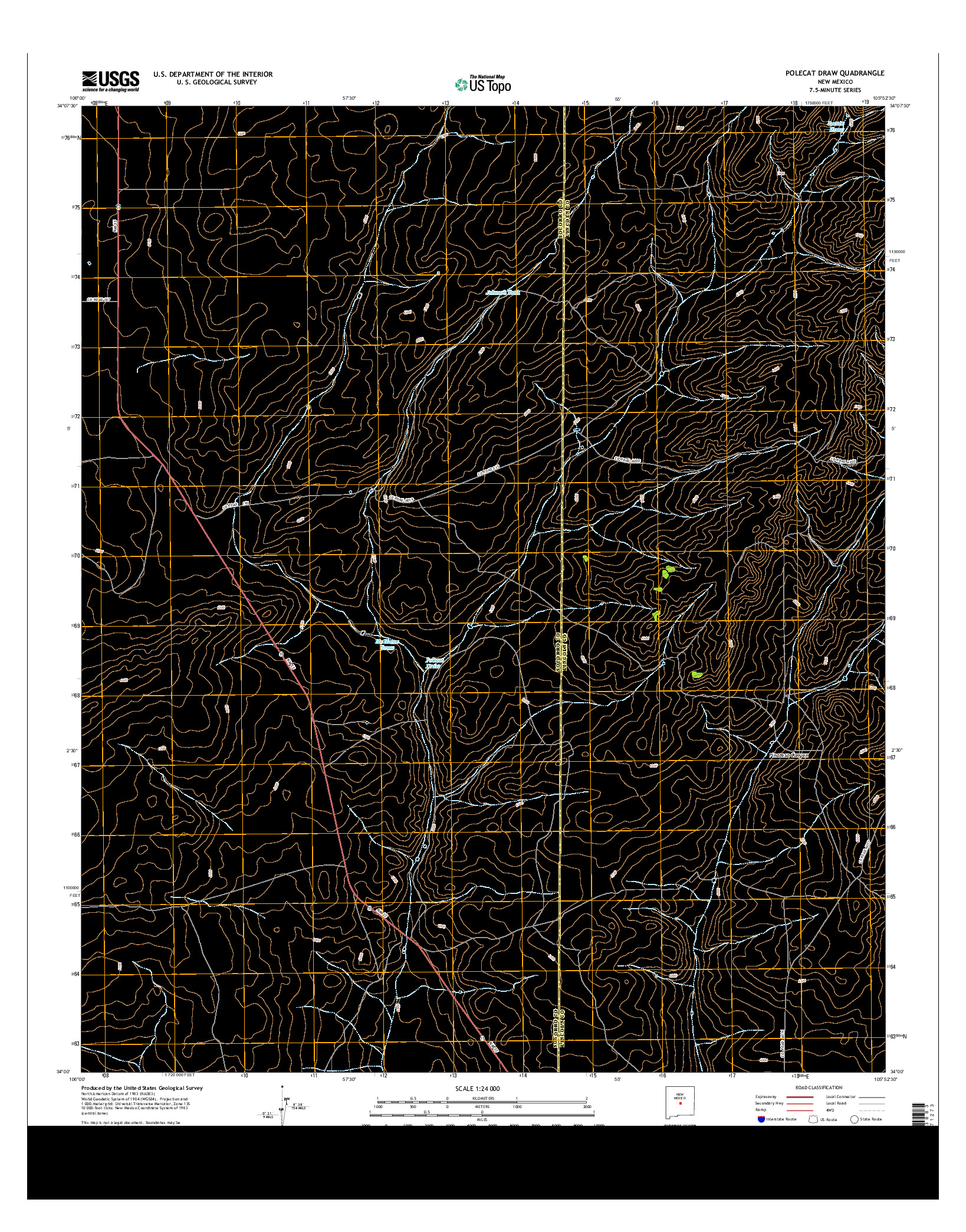 USGS US TOPO 7.5-MINUTE MAP FOR POLECAT DRAW, NM 2013