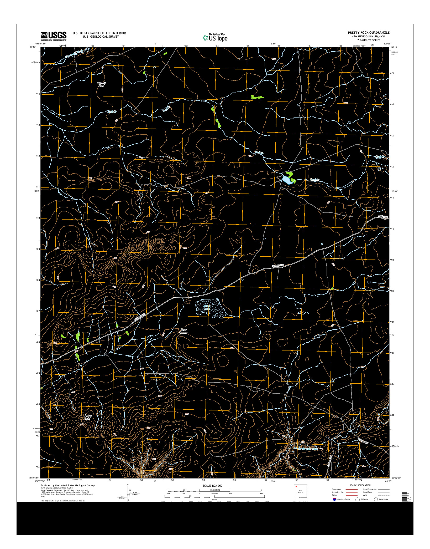 USGS US TOPO 7.5-MINUTE MAP FOR PRETTY ROCK, NM 2013