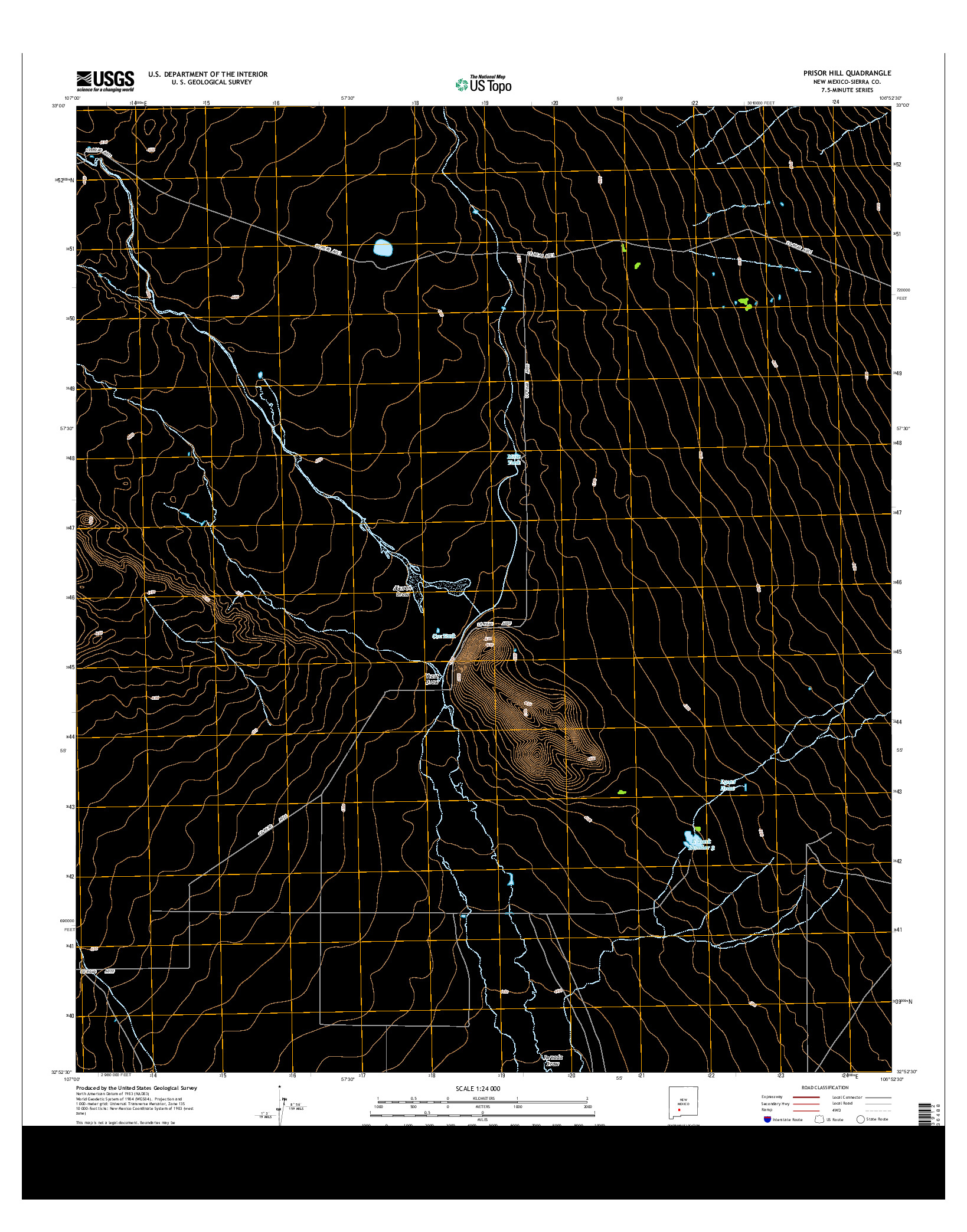 USGS US TOPO 7.5-MINUTE MAP FOR PRISOR HILL, NM 2013