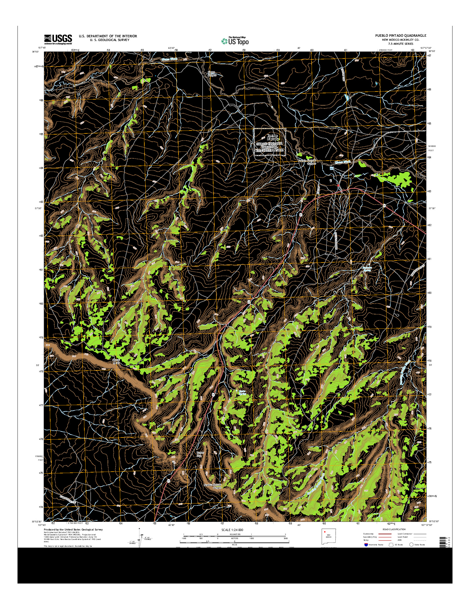 USGS US TOPO 7.5-MINUTE MAP FOR PUEBLO PINTADO, NM 2013