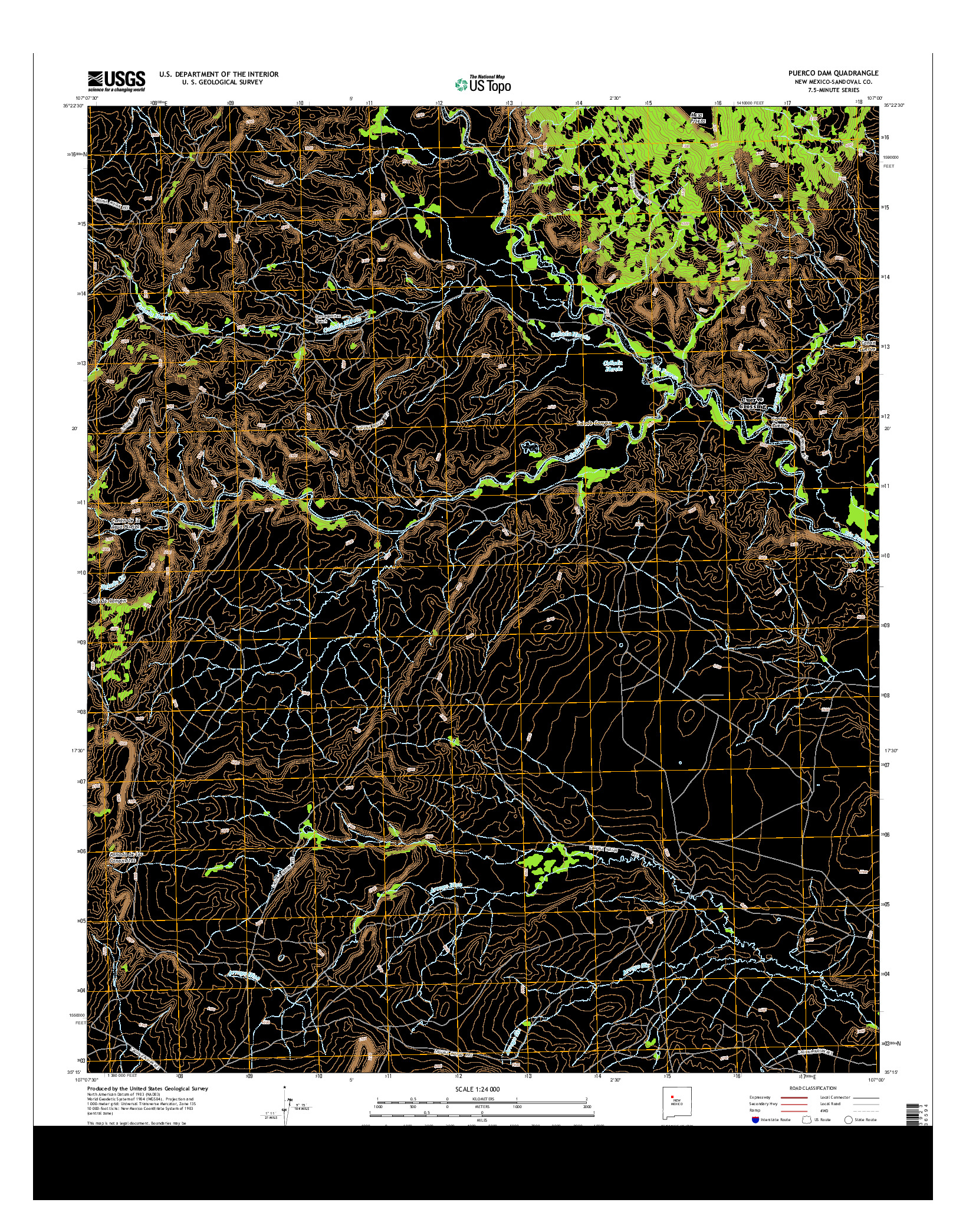 USGS US TOPO 7.5-MINUTE MAP FOR PUERCO DAM, NM 2013
