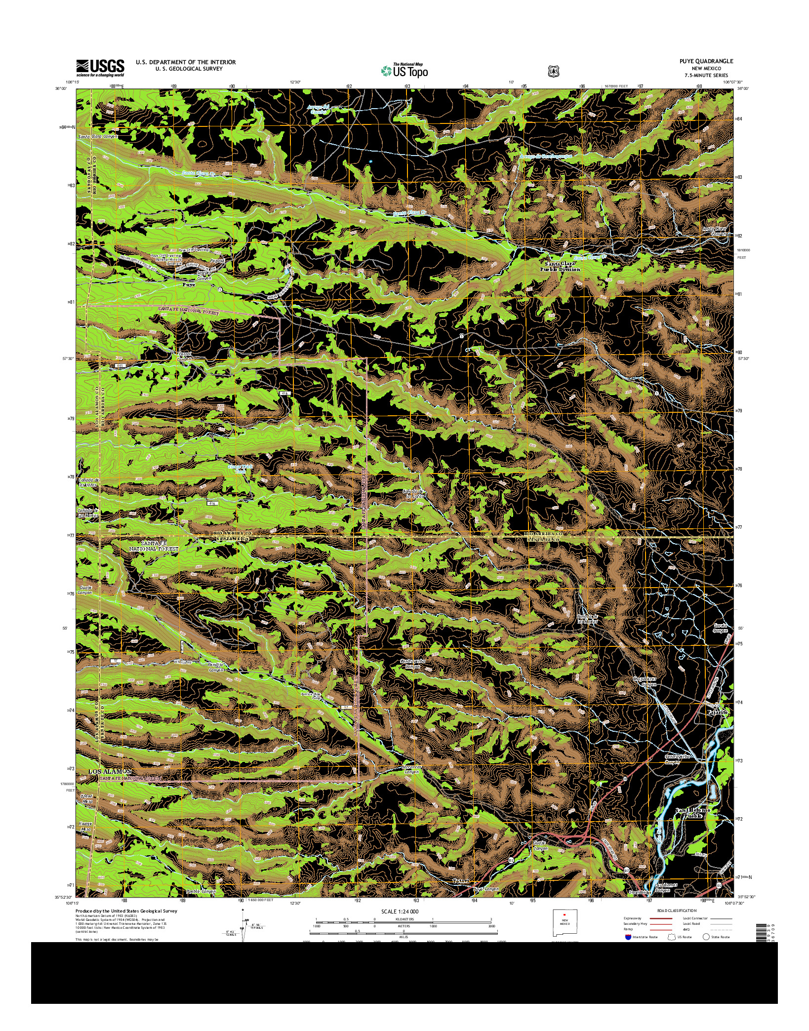 USGS US TOPO 7.5-MINUTE MAP FOR PUYE, NM 2013