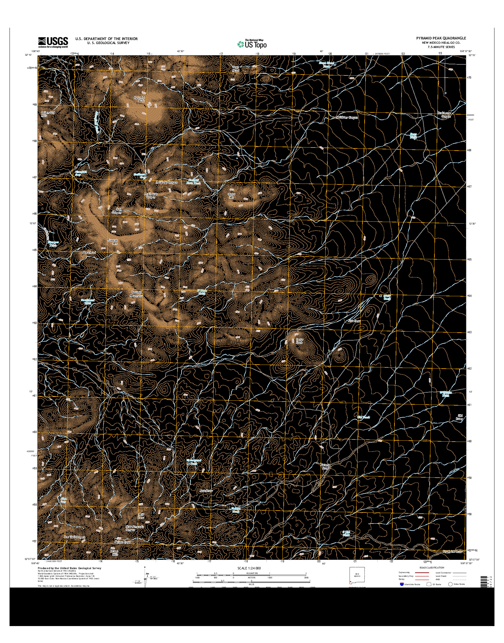 USGS US TOPO 7.5-MINUTE MAP FOR PYRAMID PEAK, NM 2013