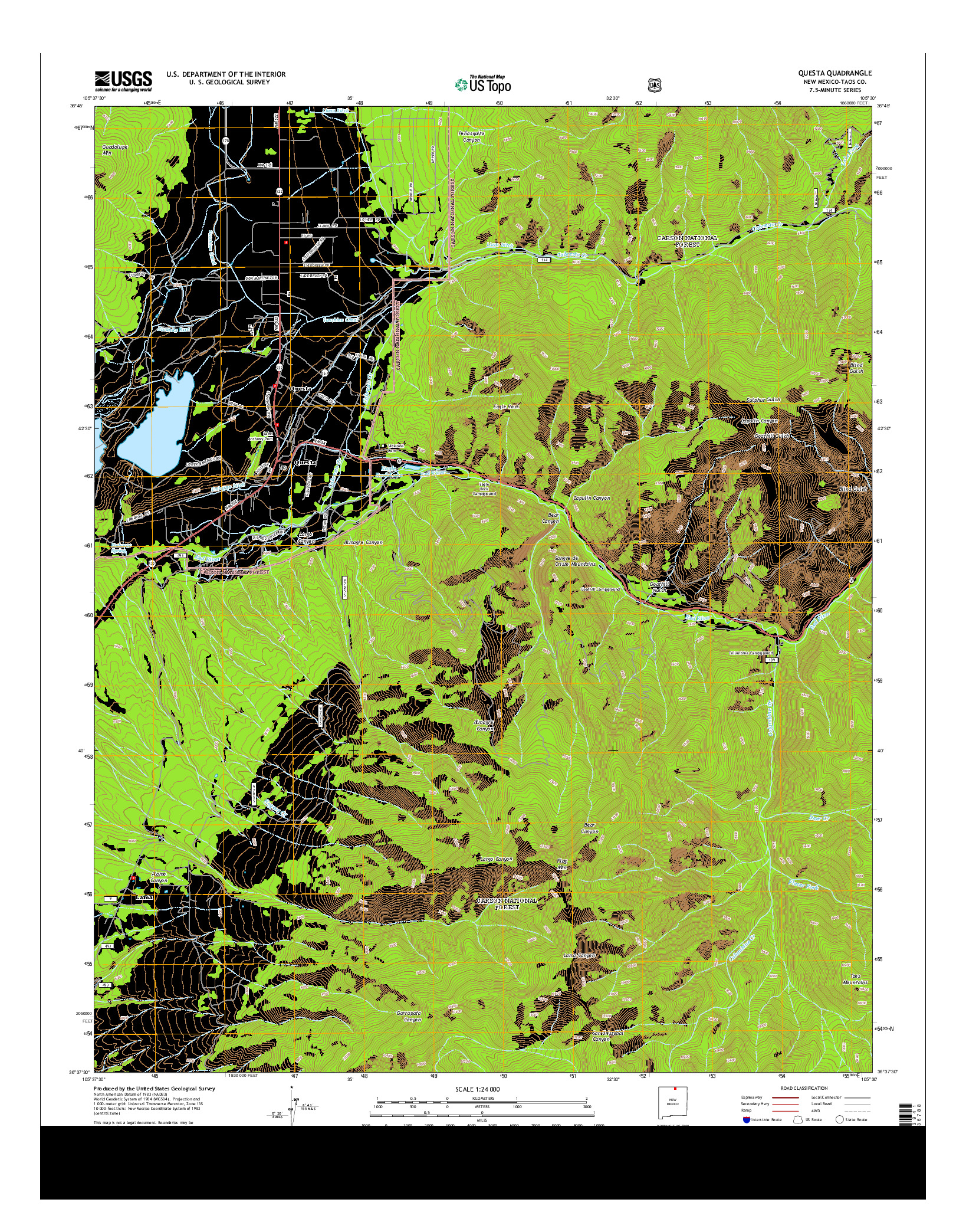 USGS US TOPO 7.5-MINUTE MAP FOR QUESTA, NM 2013