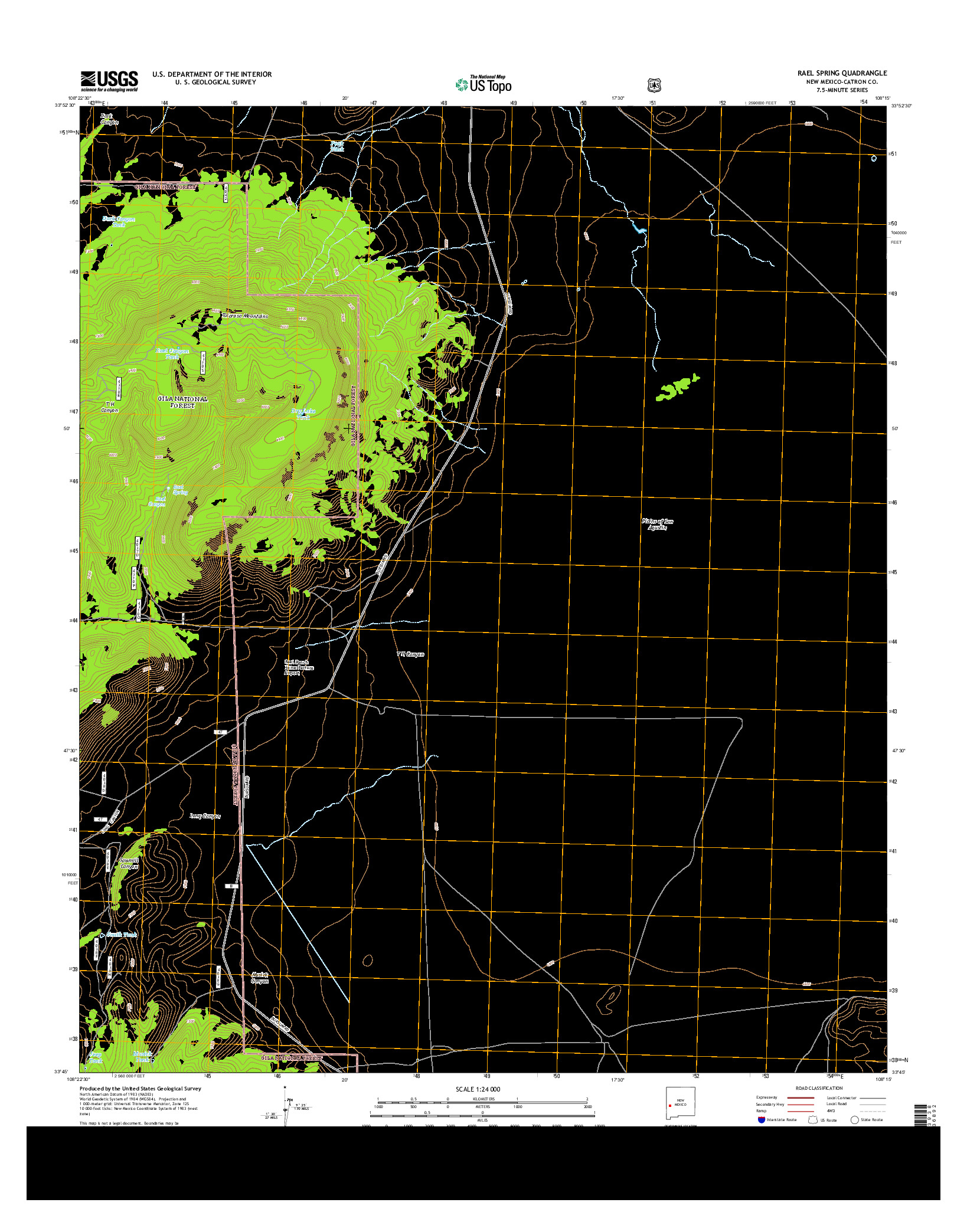 USGS US TOPO 7.5-MINUTE MAP FOR RAEL SPRING, NM 2013