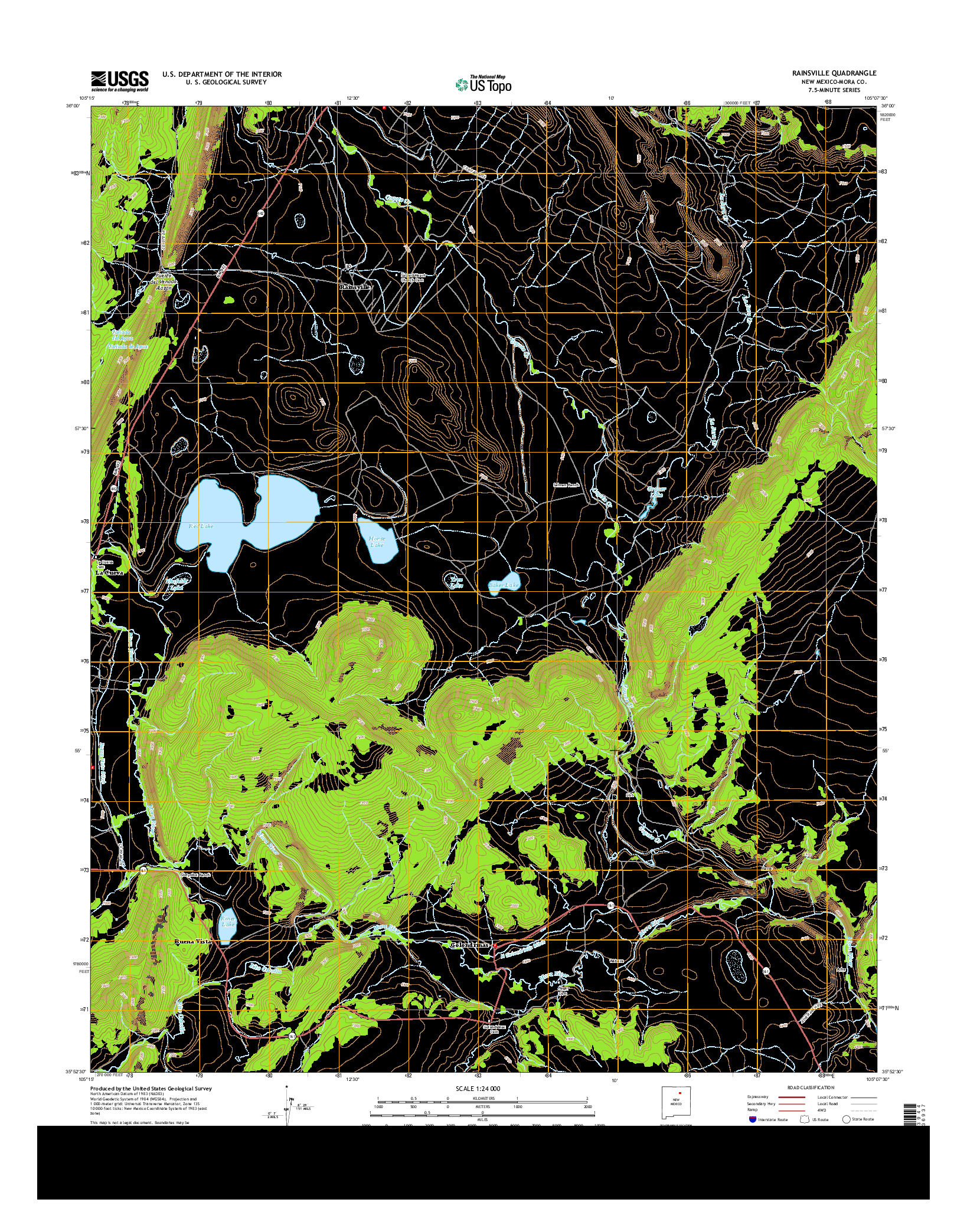 USGS US TOPO 7.5-MINUTE MAP FOR RAINSVILLE, NM 2013