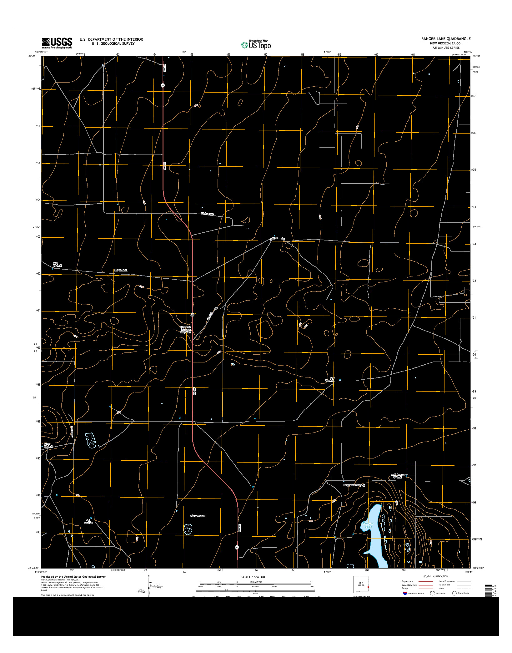 USGS US TOPO 7.5-MINUTE MAP FOR RANGER LAKE, NM 2013