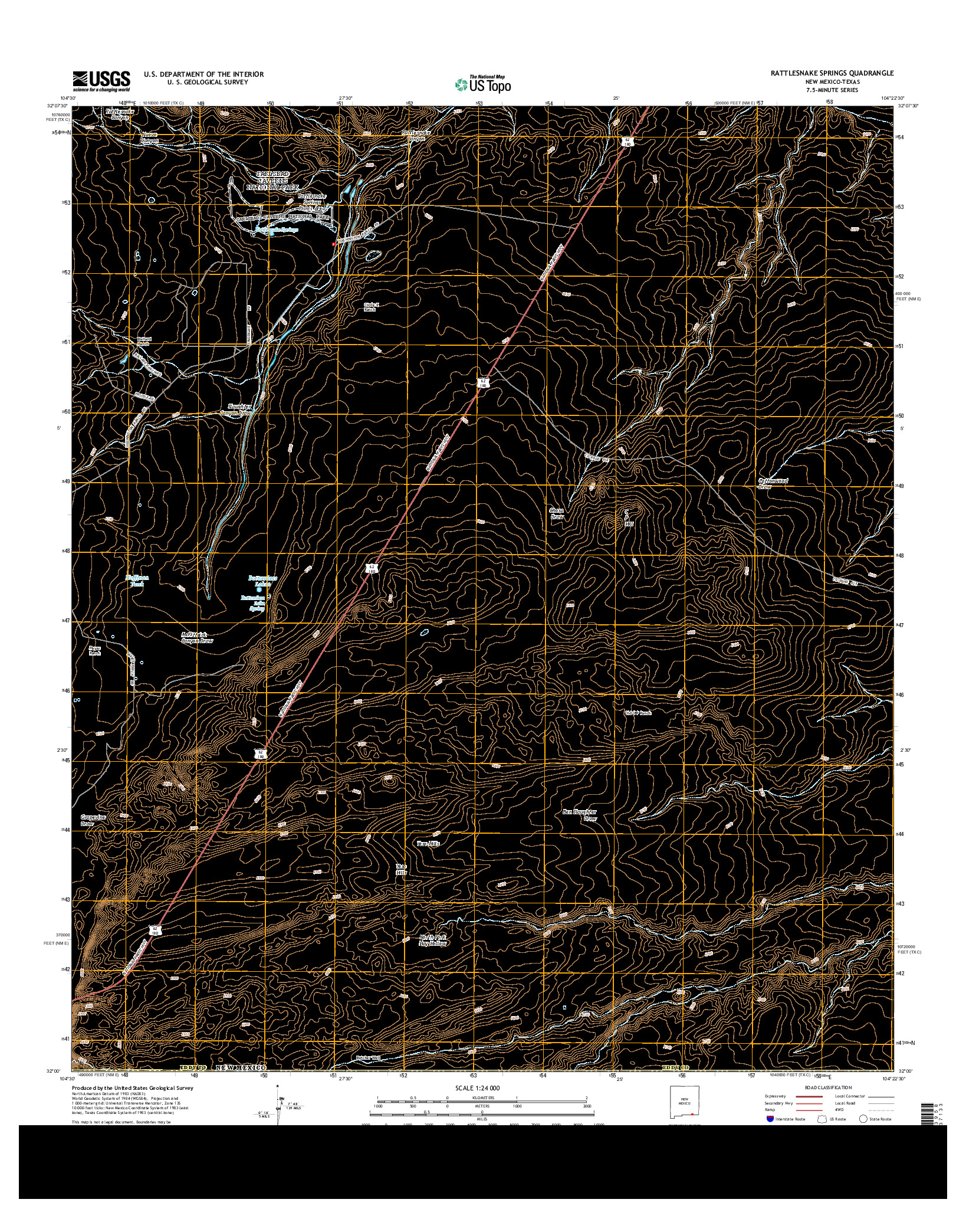 USGS US TOPO 7.5-MINUTE MAP FOR RATTLESNAKE SPRINGS, NM-TX 2013