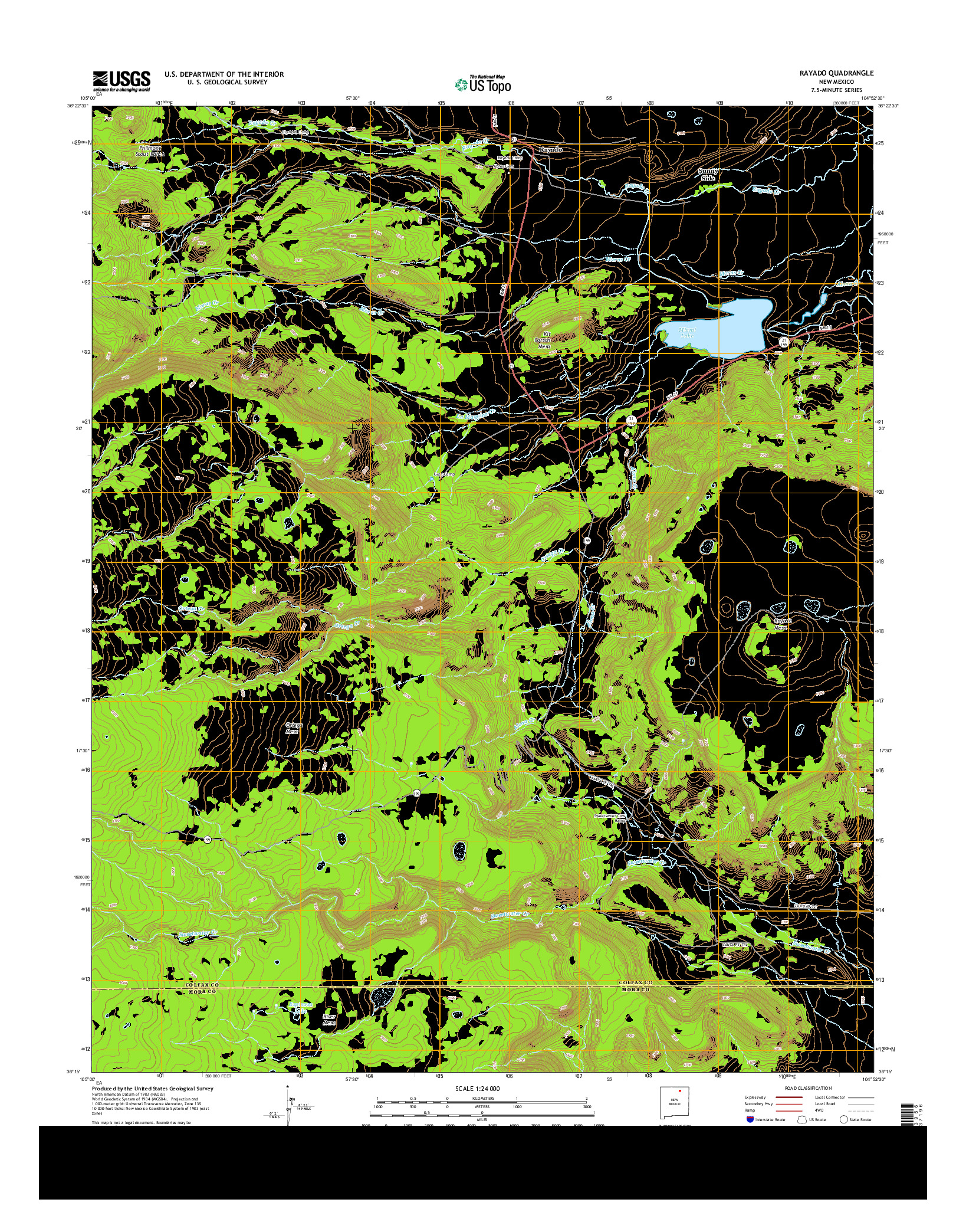 USGS US TOPO 7.5-MINUTE MAP FOR RAYADO, NM 2013