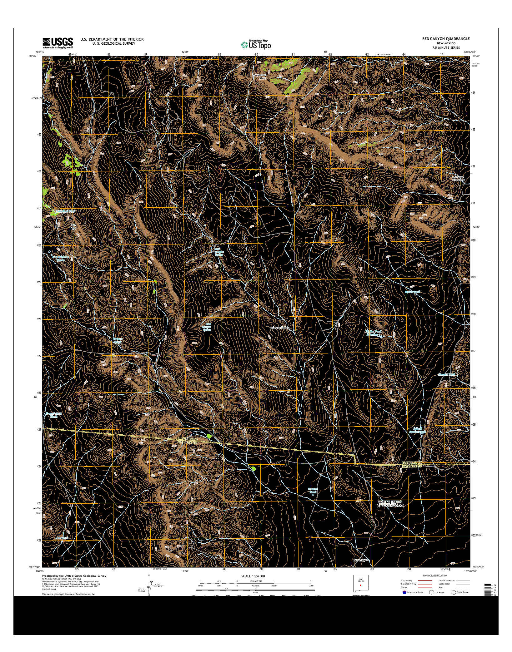 USGS US TOPO 7.5-MINUTE MAP FOR RED CANYON, NM 2013