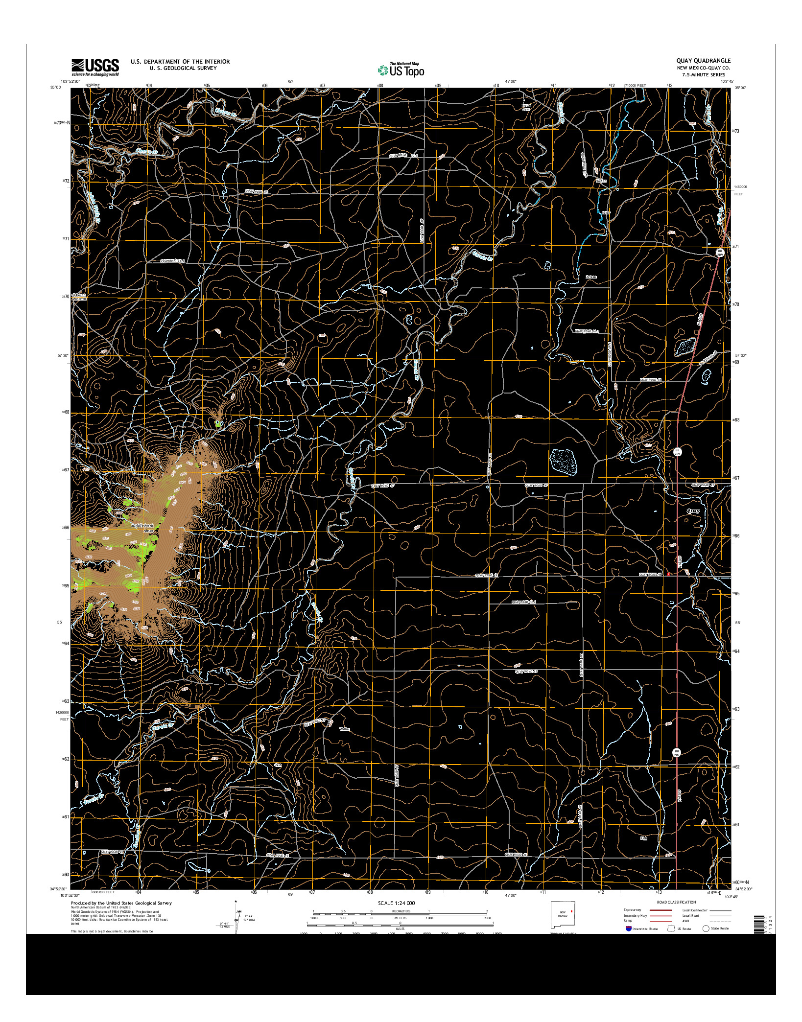 USGS US TOPO 7.5-MINUTE MAP FOR QUAY, NM 2013