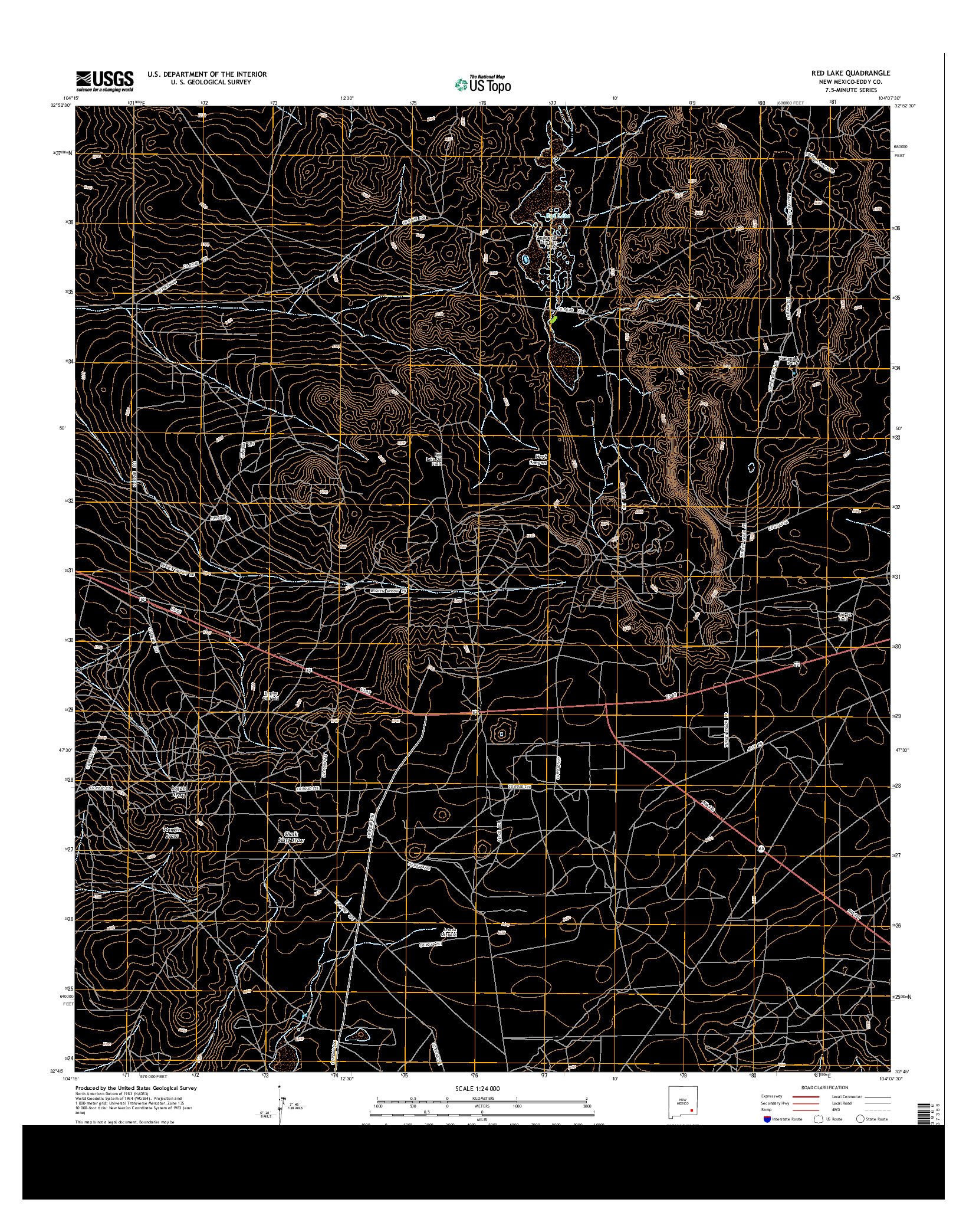 USGS US TOPO 7.5-MINUTE MAP FOR RED LAKE, NM 2013