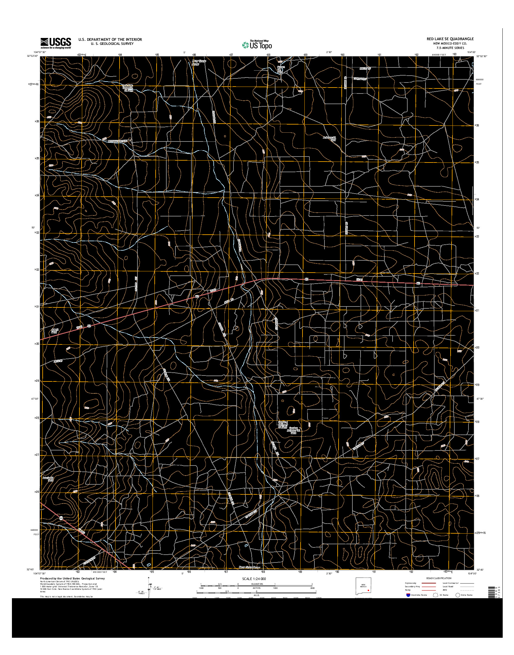 USGS US TOPO 7.5-MINUTE MAP FOR RED LAKE SE, NM 2013