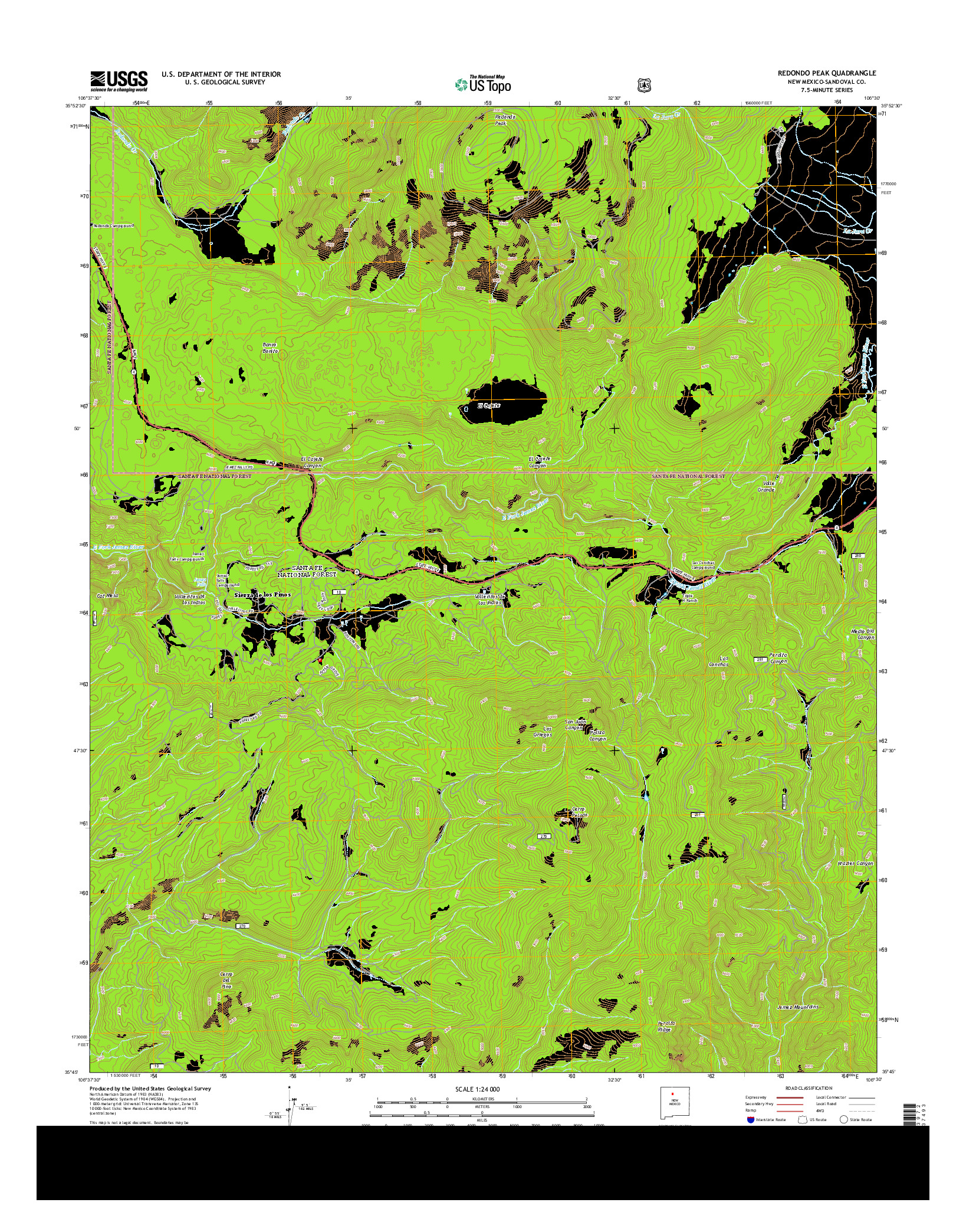 USGS US TOPO 7.5-MINUTE MAP FOR REDONDO PEAK, NM 2013