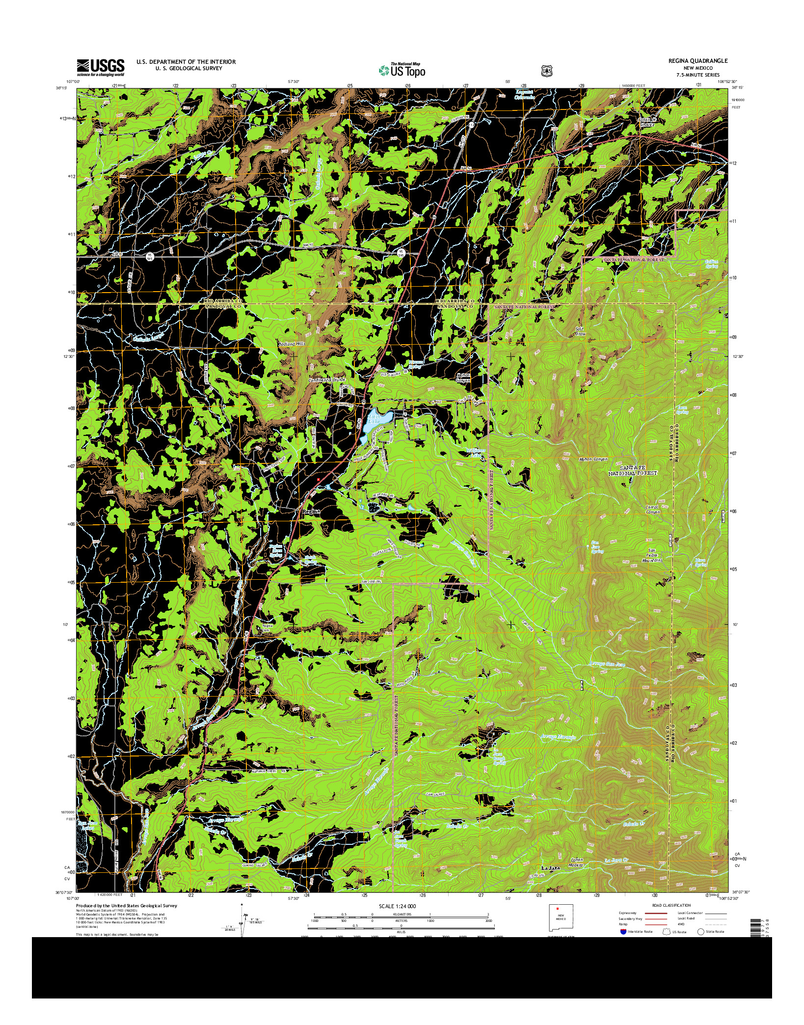 USGS US TOPO 7.5-MINUTE MAP FOR REGINA, NM 2013