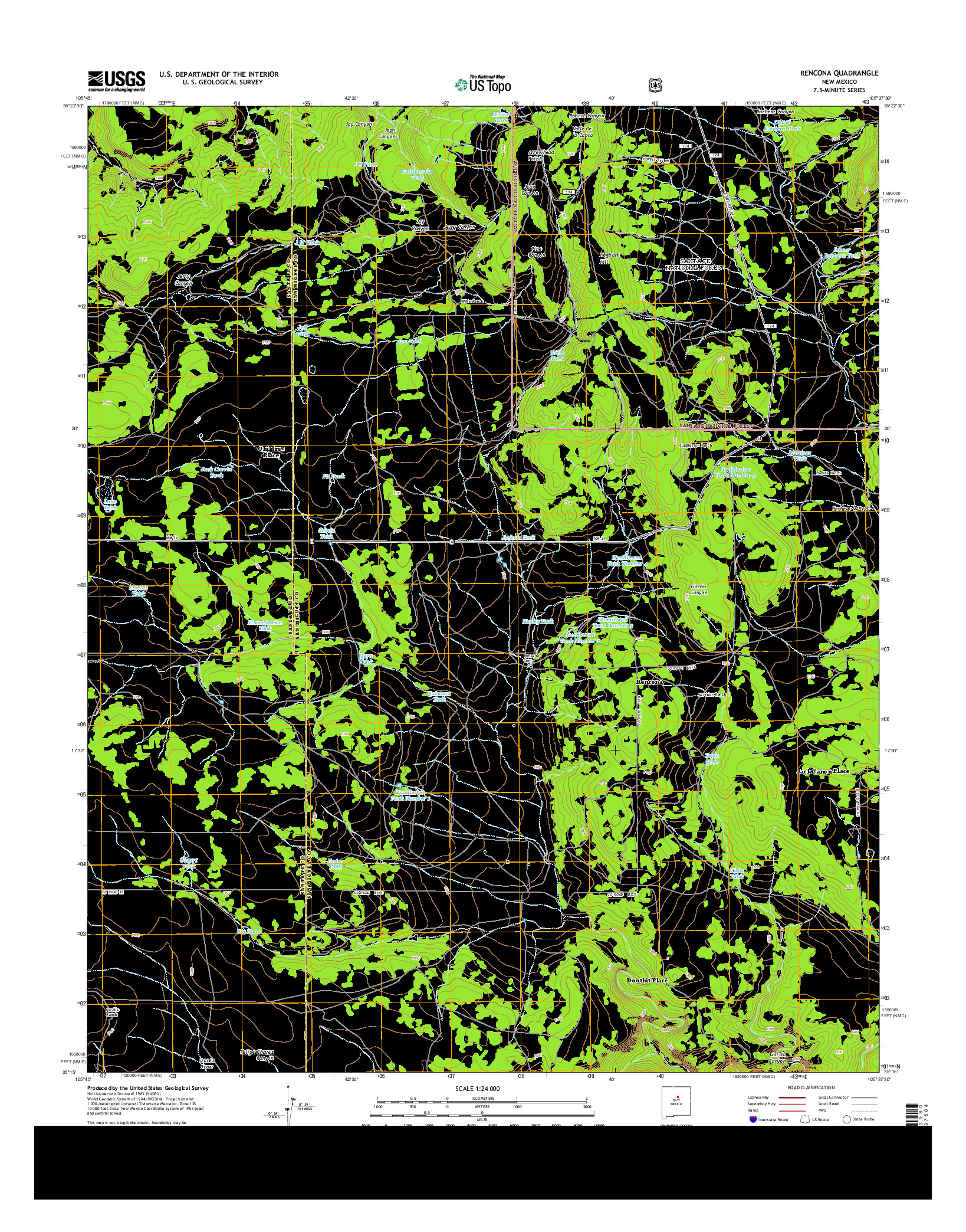 USGS US TOPO 7.5-MINUTE MAP FOR RENCONA, NM 2013