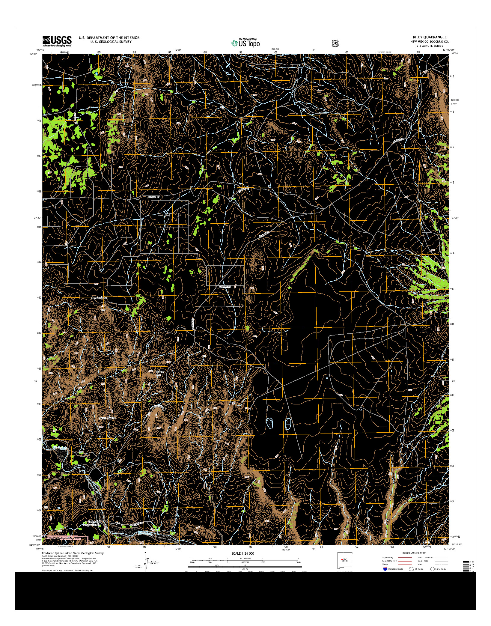 USGS US TOPO 7.5-MINUTE MAP FOR RILEY, NM 2013