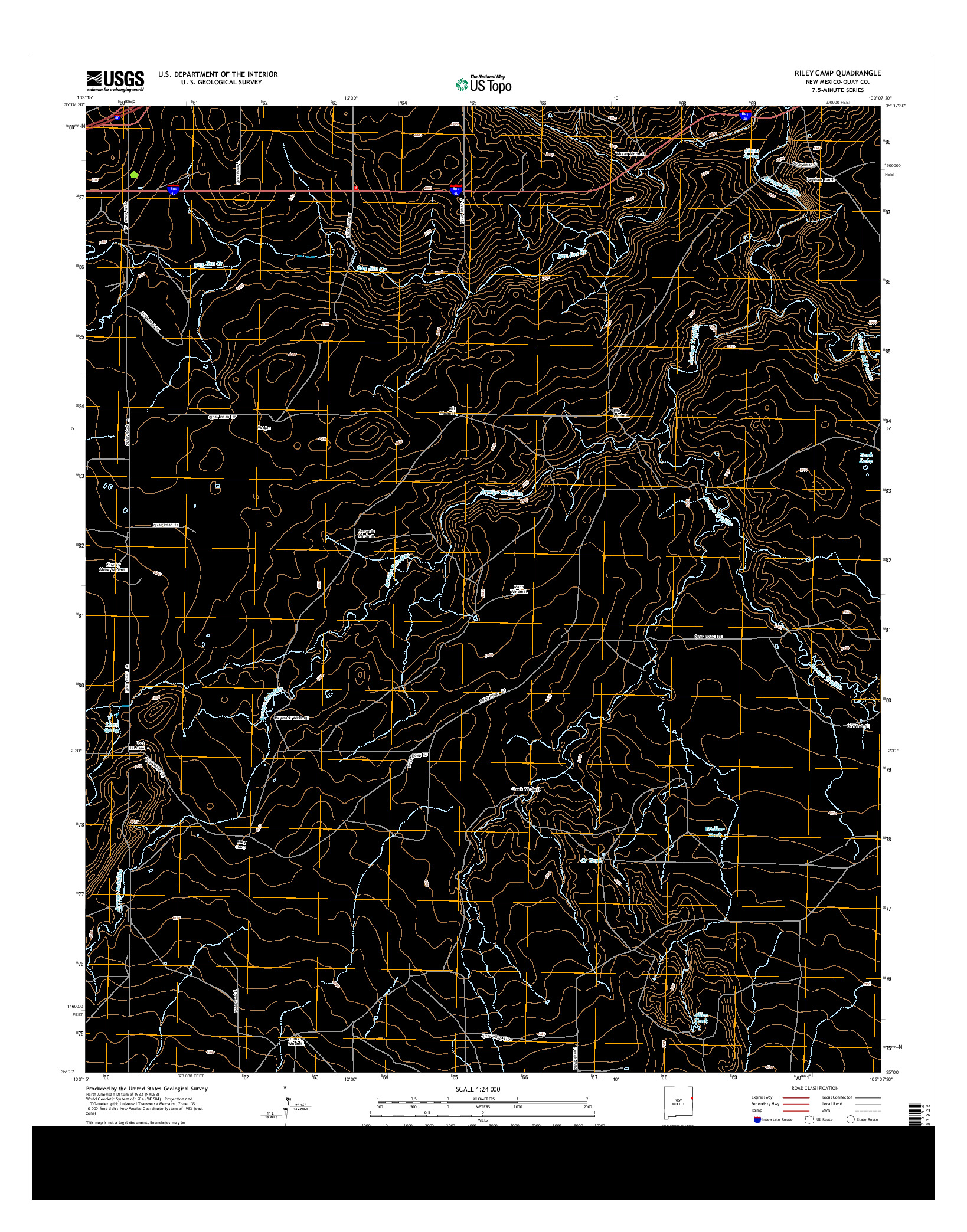 USGS US TOPO 7.5-MINUTE MAP FOR RILEY CAMP, NM 2013