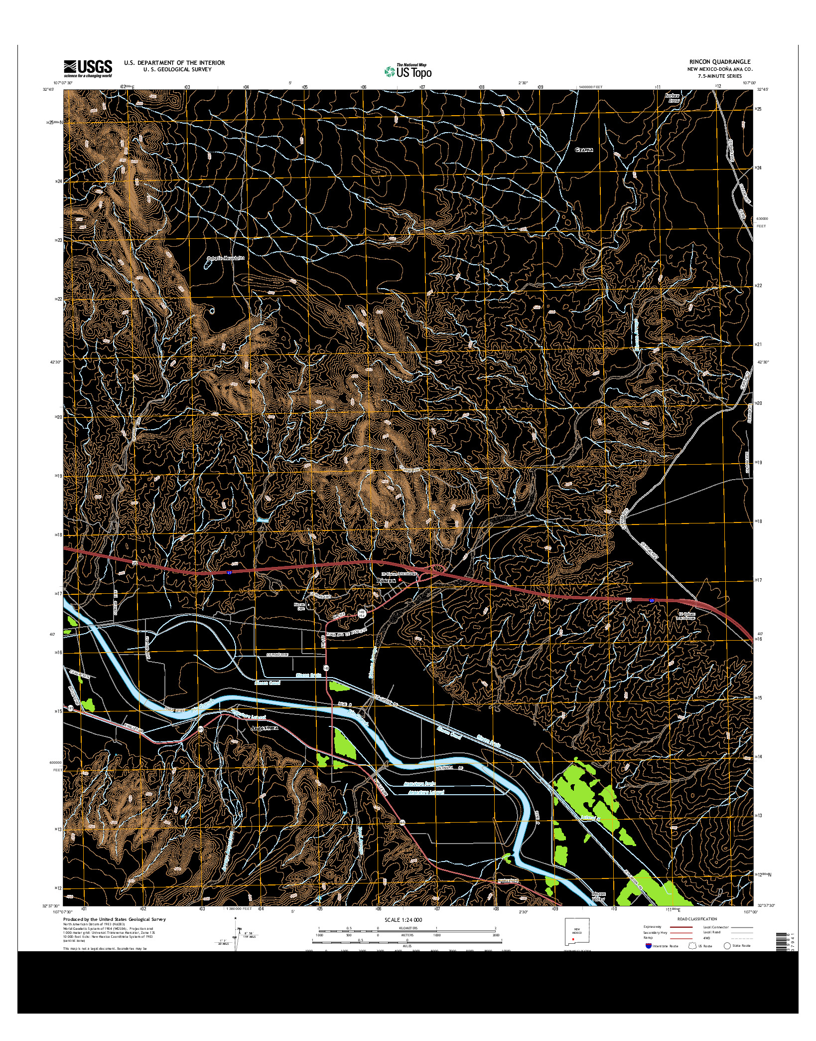 USGS US TOPO 7.5-MINUTE MAP FOR RINCON, NM 2013