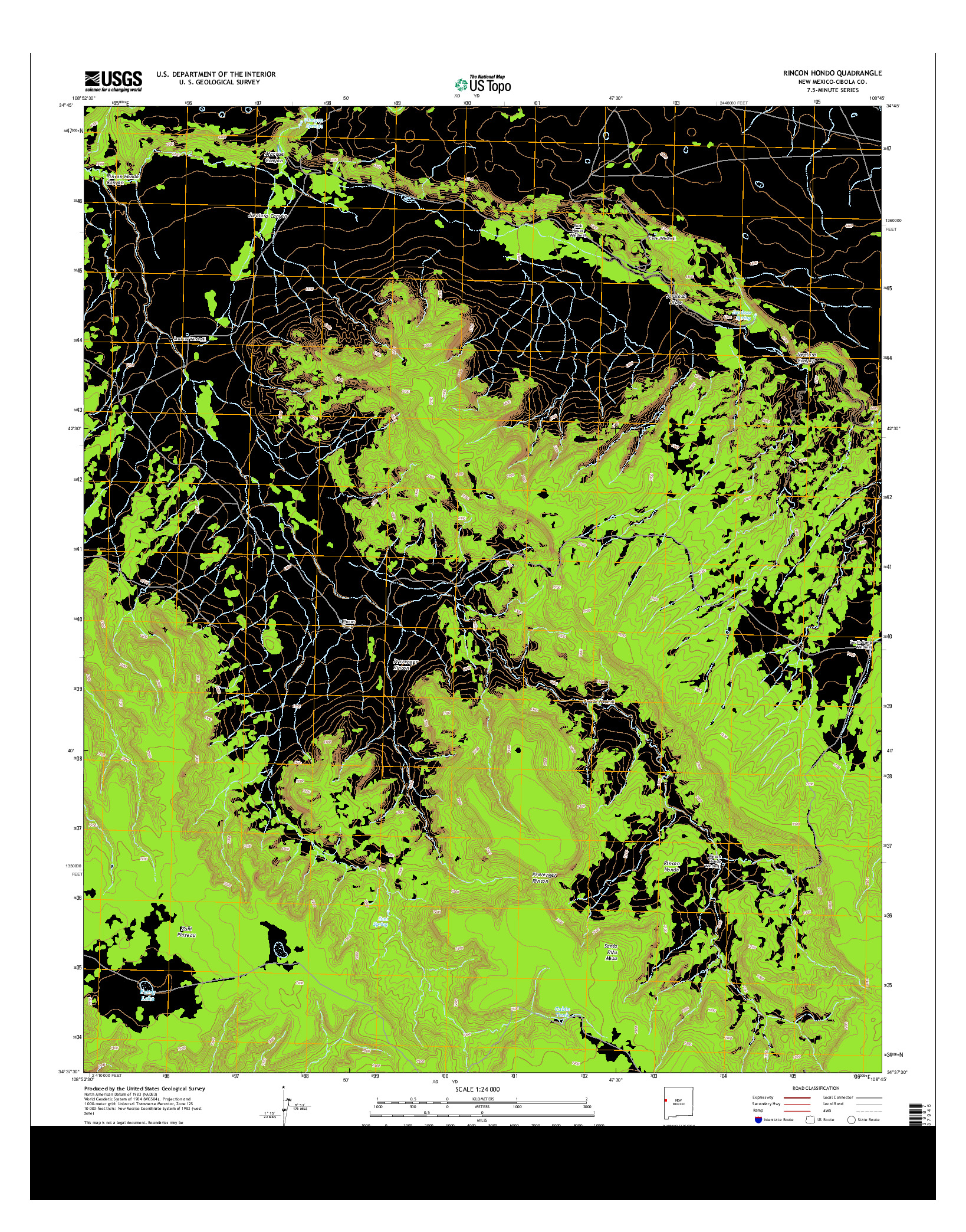 USGS US TOPO 7.5-MINUTE MAP FOR RINCON HONDO, NM 2013