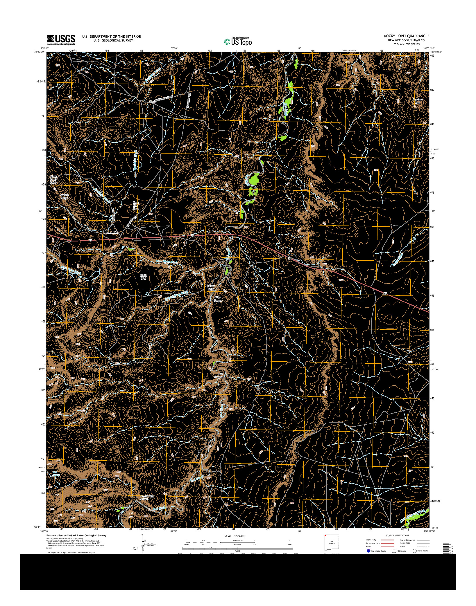 USGS US TOPO 7.5-MINUTE MAP FOR ROCKY POINT, NM 2013