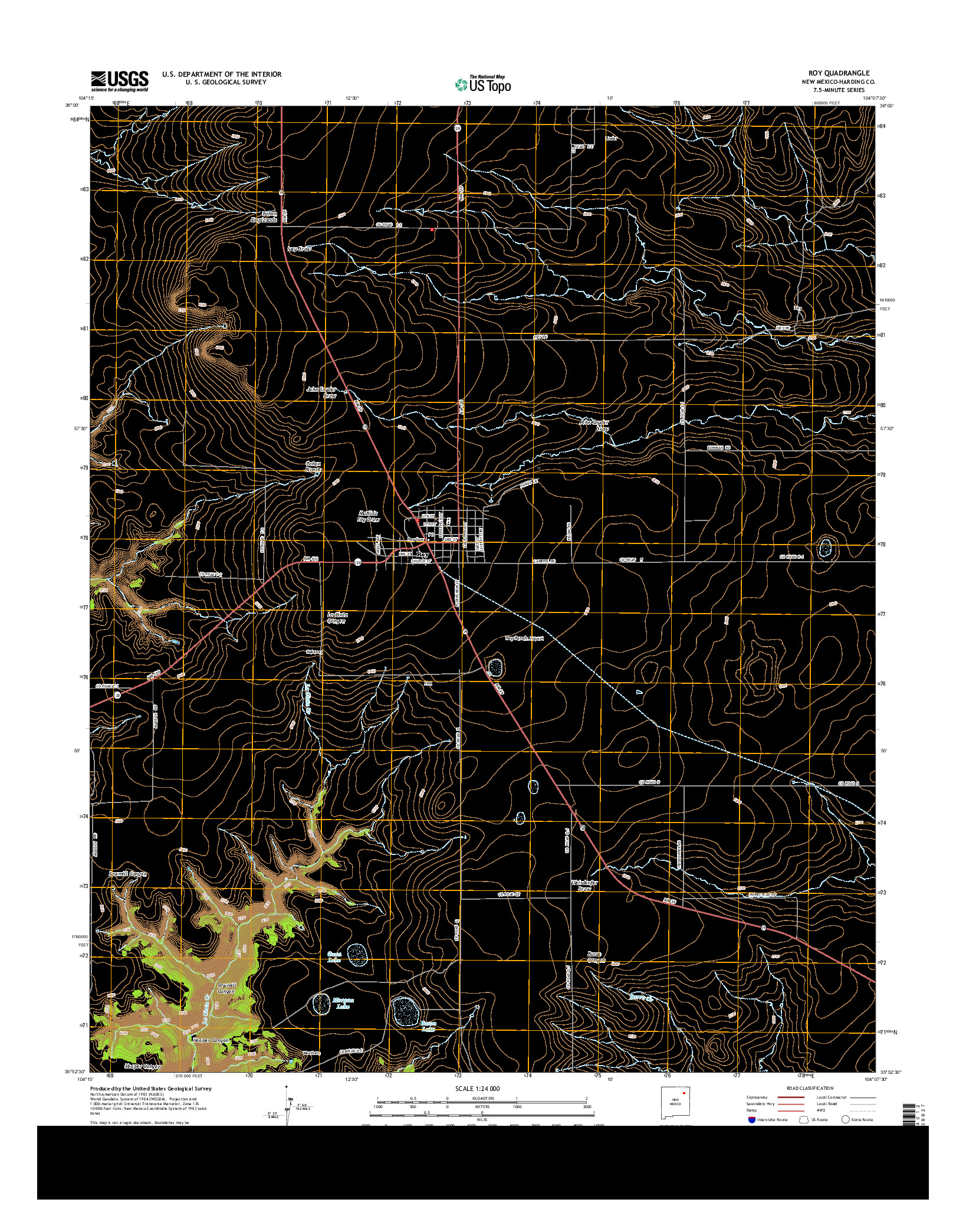 USGS US TOPO 7.5-MINUTE MAP FOR ROY, NM 2013
