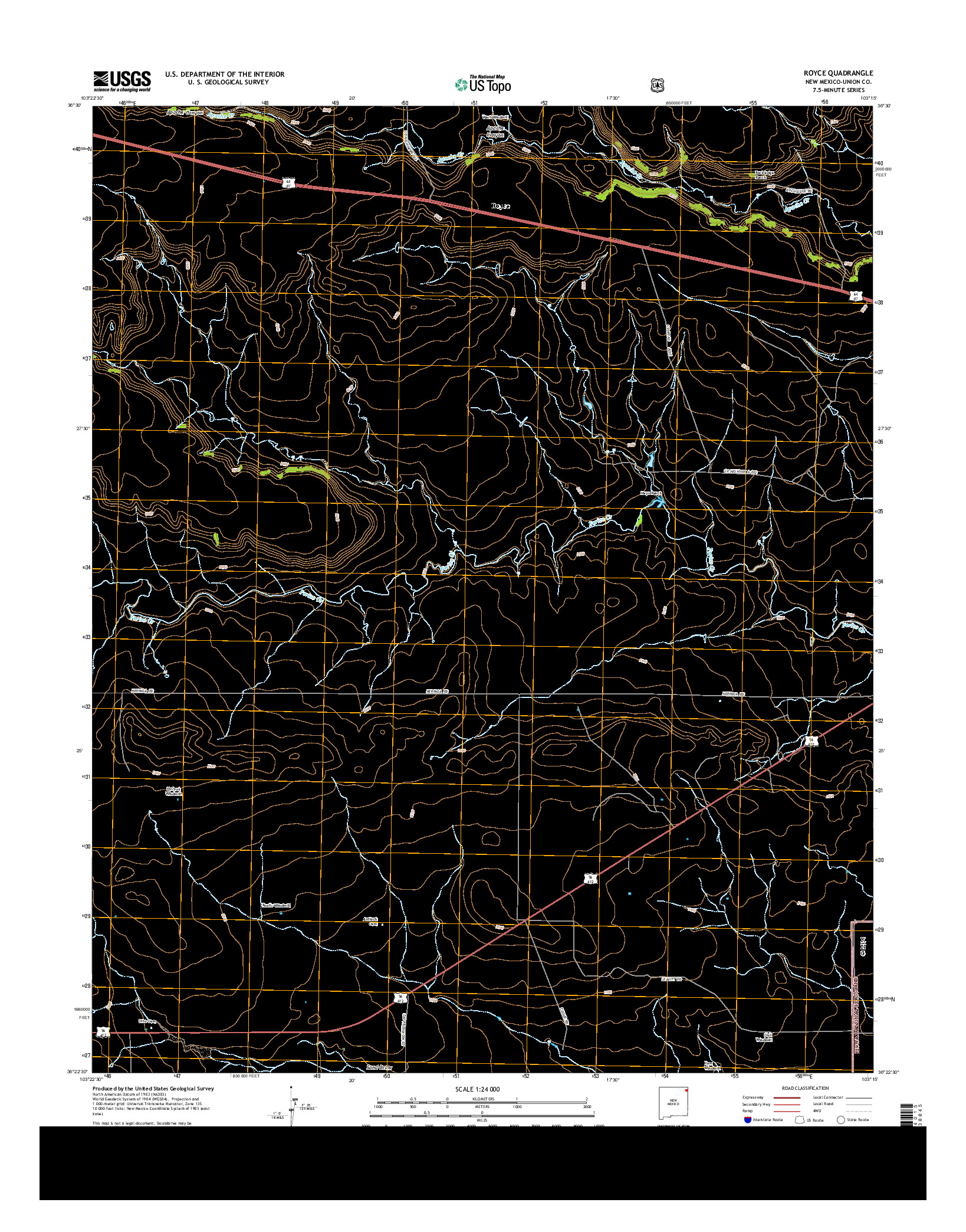 USGS US TOPO 7.5-MINUTE MAP FOR ROYCE, NM 2013