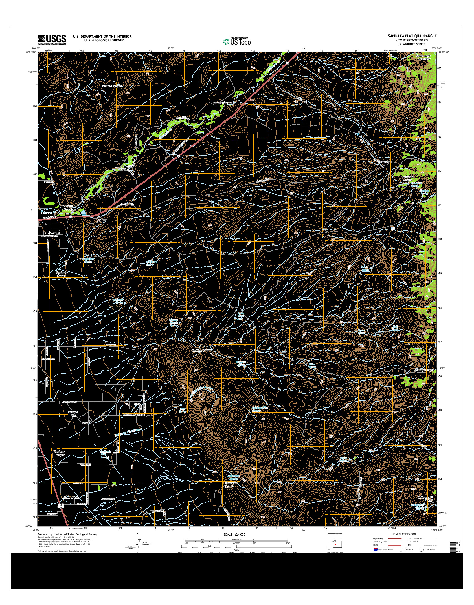USGS US TOPO 7.5-MINUTE MAP FOR SABINATA FLAT, NM 2013