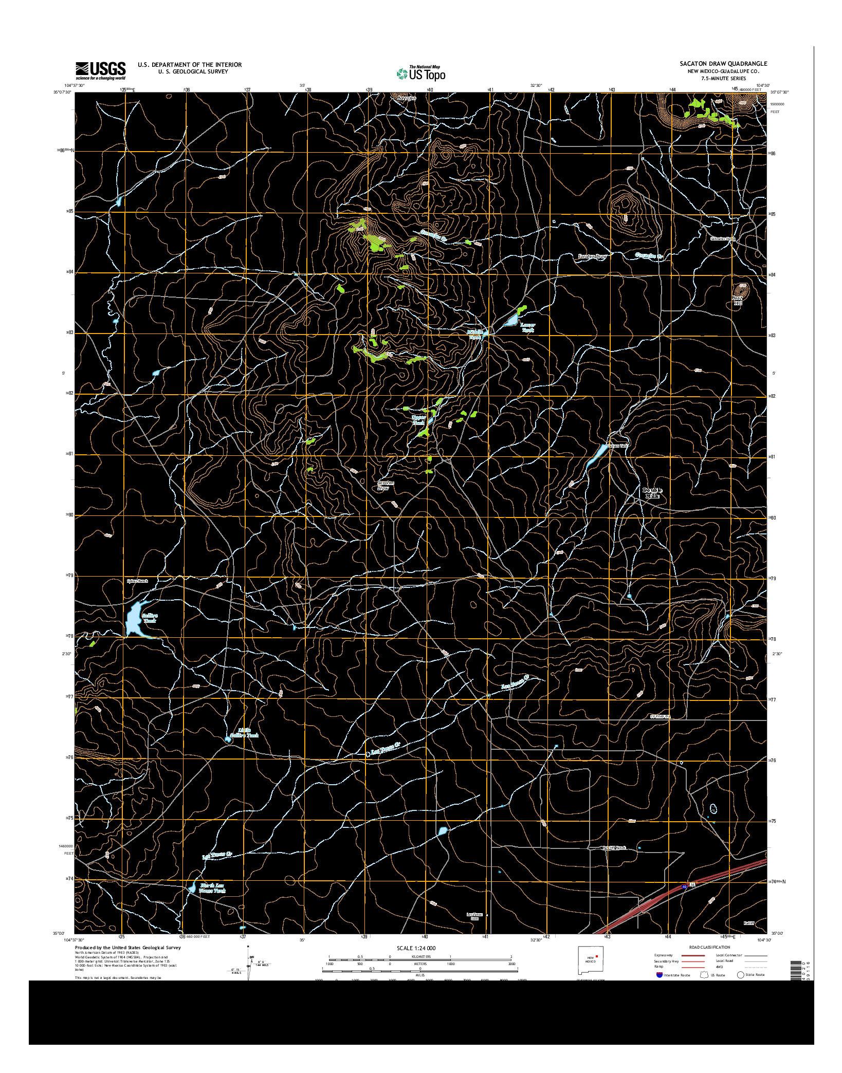 USGS US TOPO 7.5-MINUTE MAP FOR SACATON DRAW, NM 2013