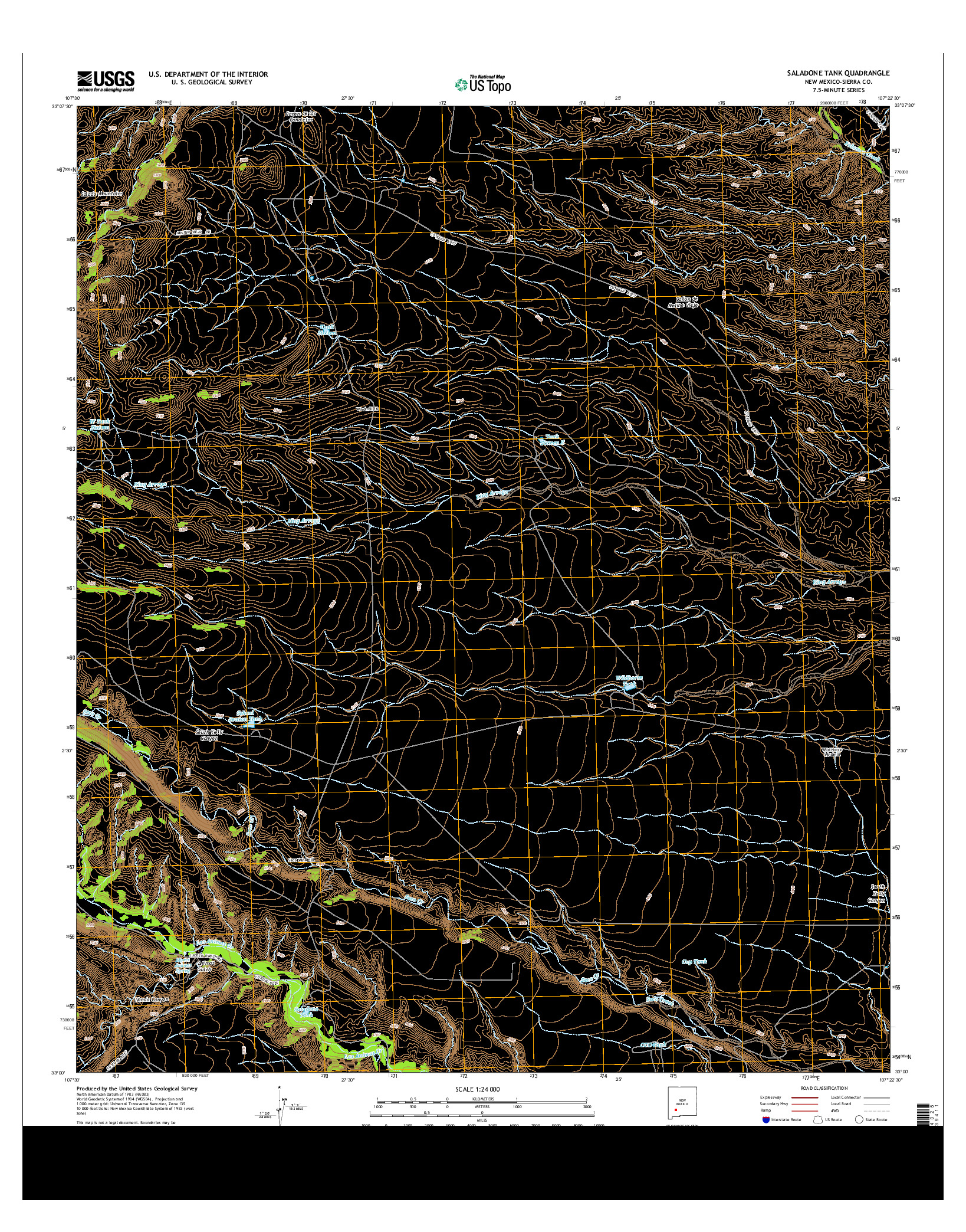 USGS US TOPO 7.5-MINUTE MAP FOR SALADONE TANK, NM 2013