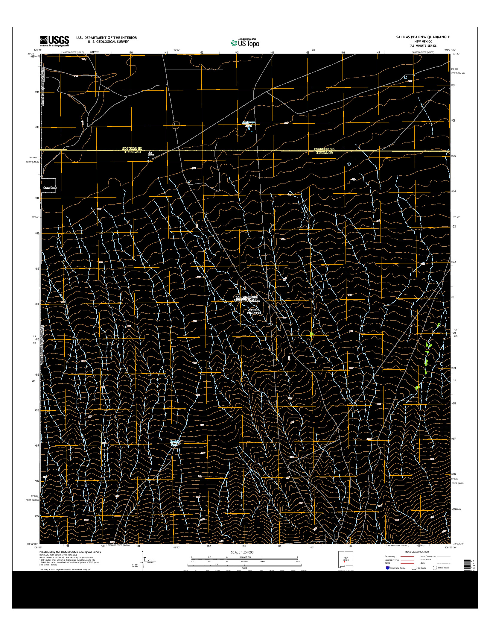 USGS US TOPO 7.5-MINUTE MAP FOR SALINAS PEAK NW, NM 2013
