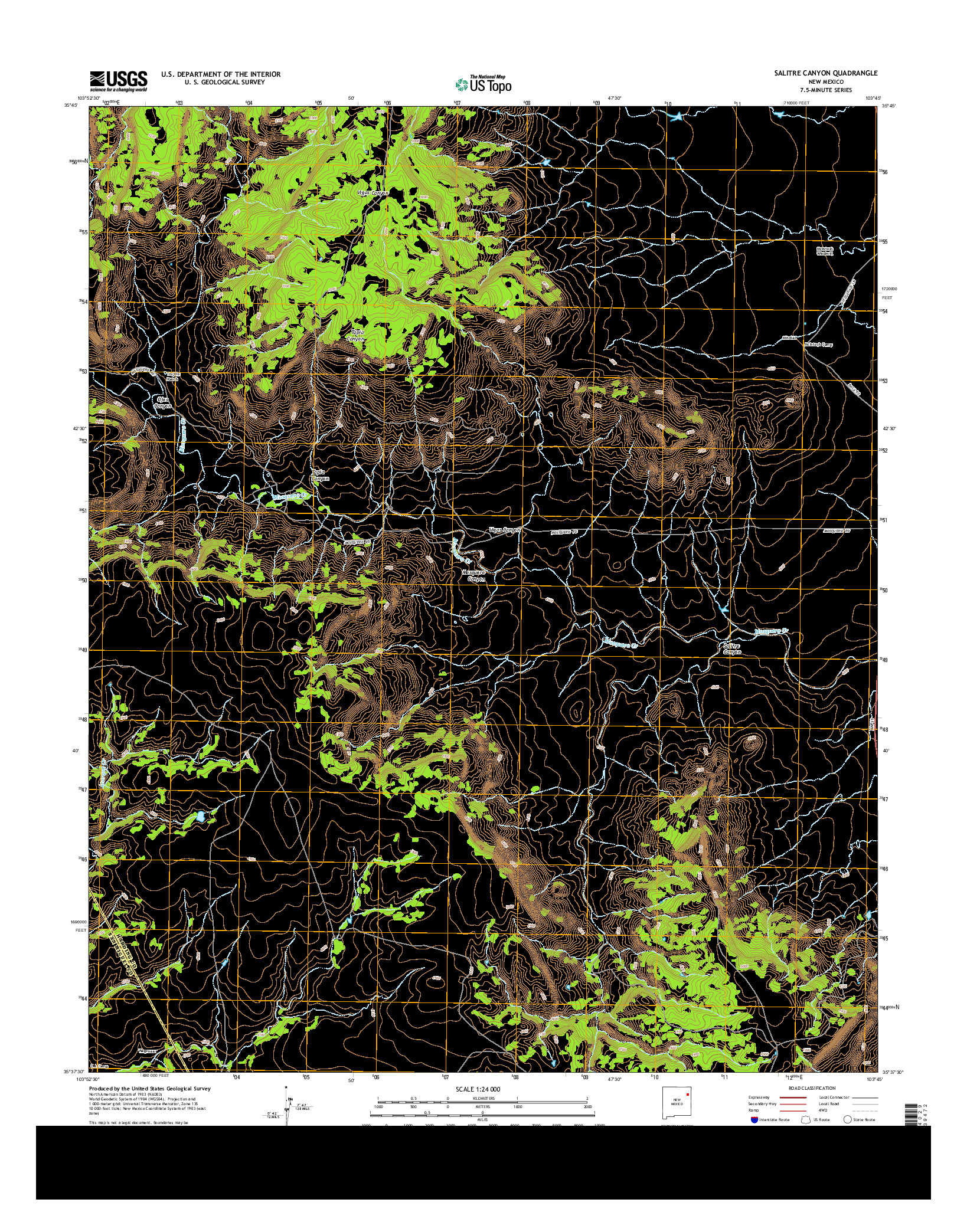 USGS US TOPO 7.5-MINUTE MAP FOR SALITRE CANYON, NM 2013
