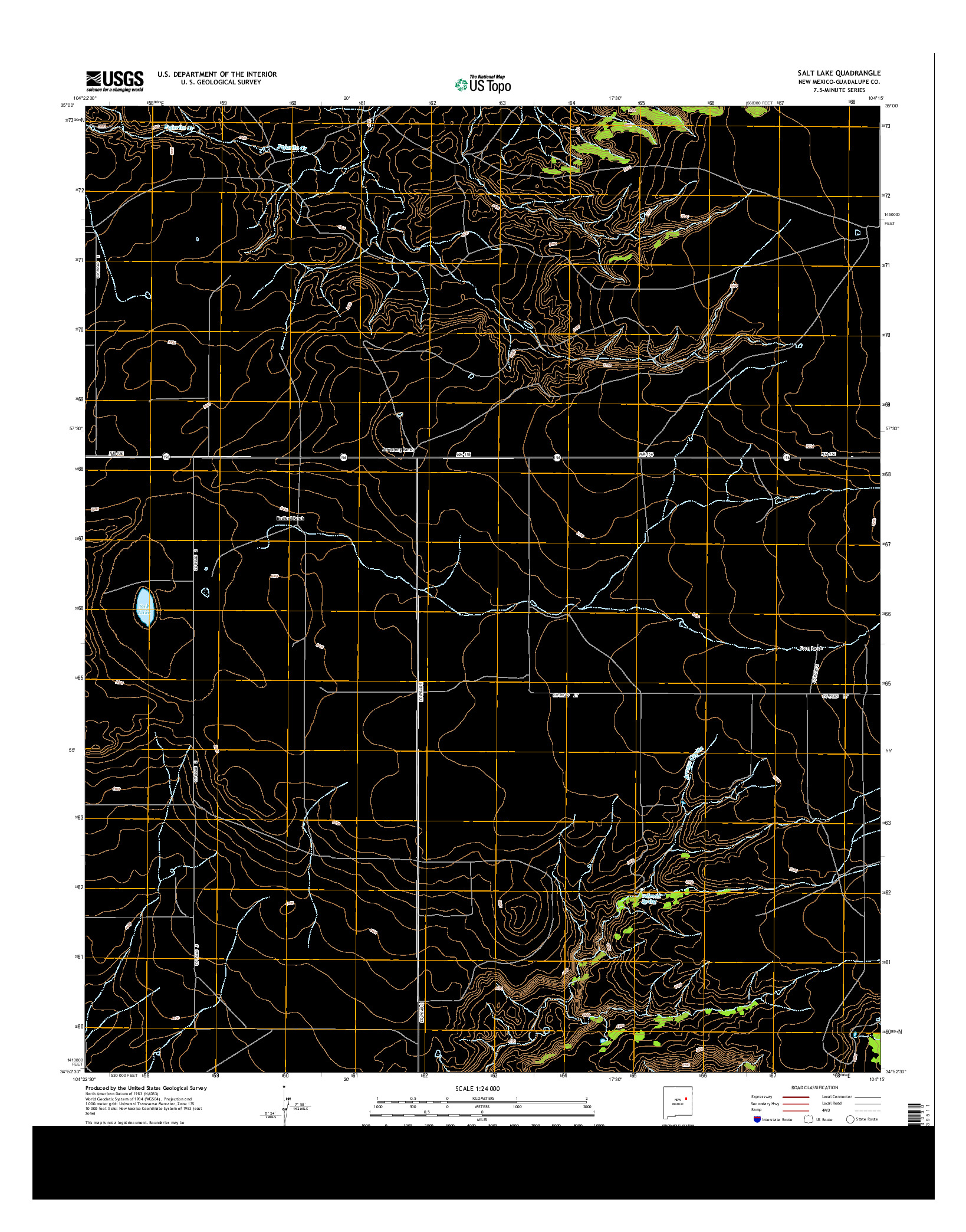 USGS US TOPO 7.5-MINUTE MAP FOR SALT LAKE, NM 2013