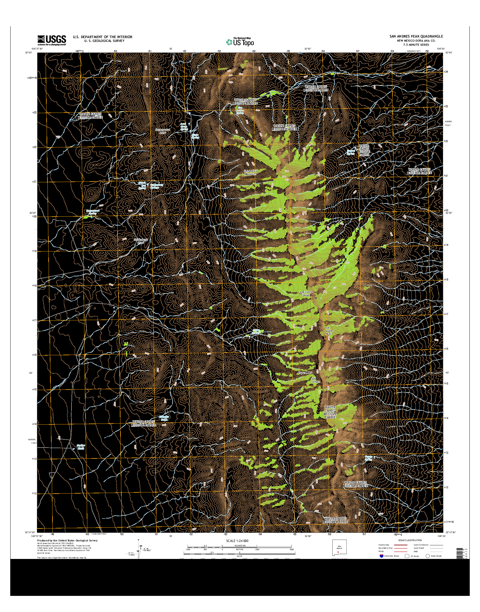 USGS US TOPO 7.5-MINUTE MAP FOR SAN ANDRES PEAK, NM 2013