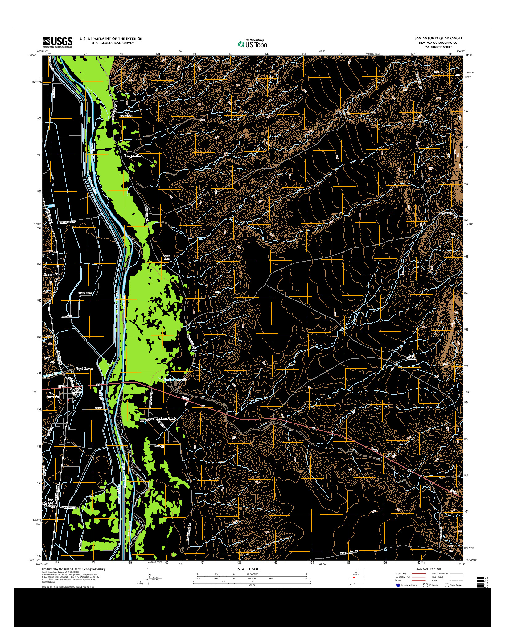 USGS US TOPO 7.5-MINUTE MAP FOR SAN ANTONIO, NM 2013