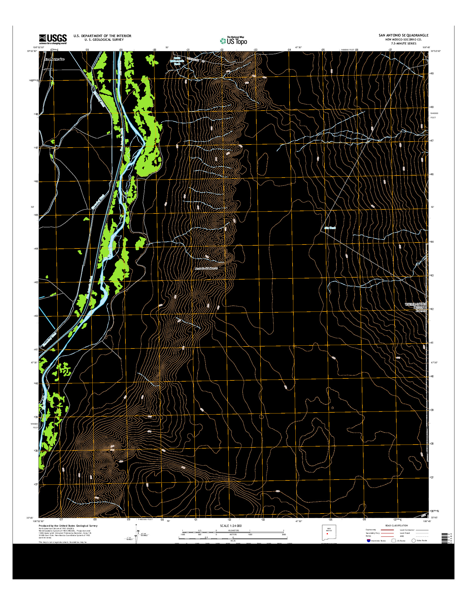 USGS US TOPO 7.5-MINUTE MAP FOR SAN ANTONIO SE, NM 2013