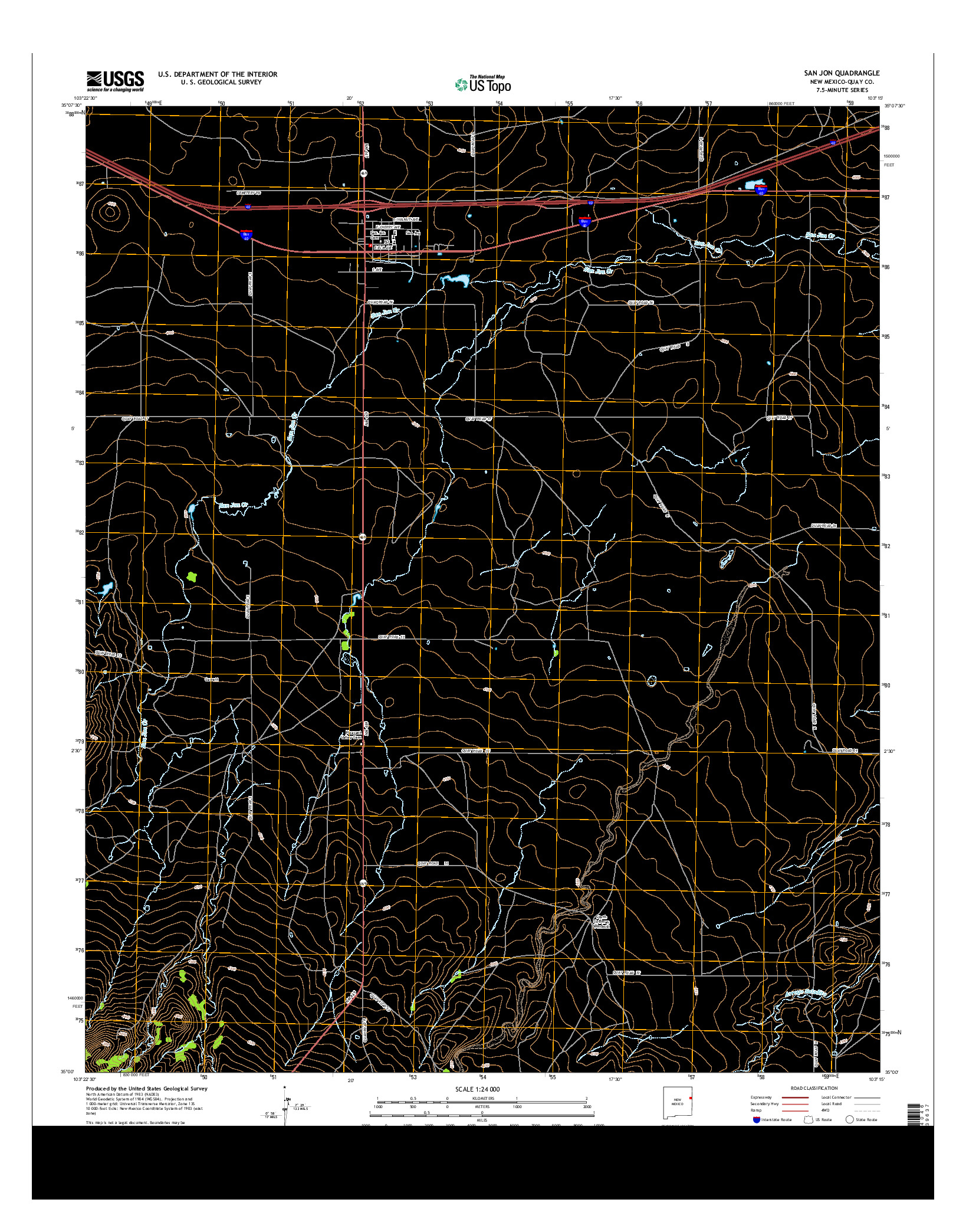 USGS US TOPO 7.5-MINUTE MAP FOR SAN JON, NM 2013