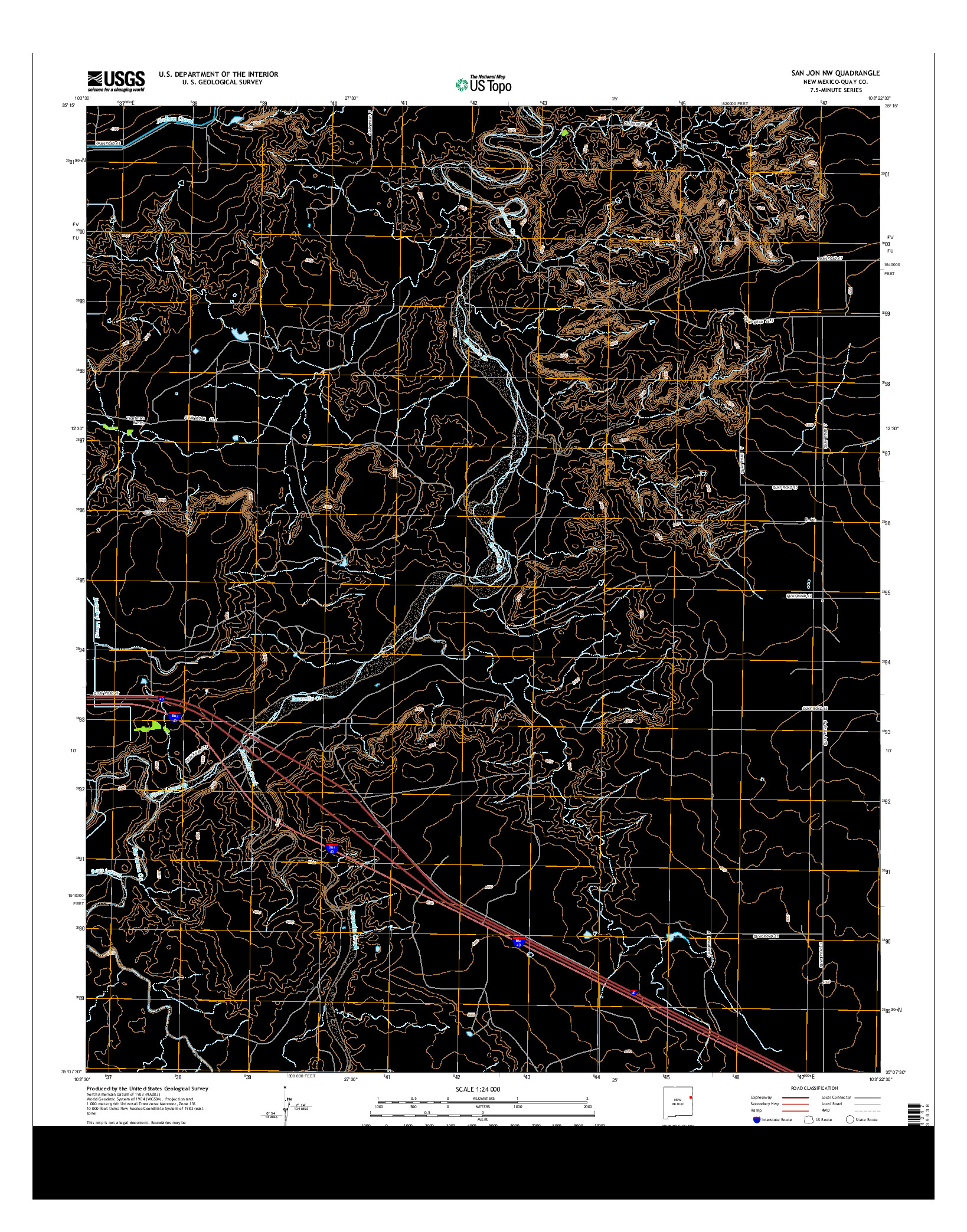 USGS US TOPO 7.5-MINUTE MAP FOR SAN JON NW, NM 2013