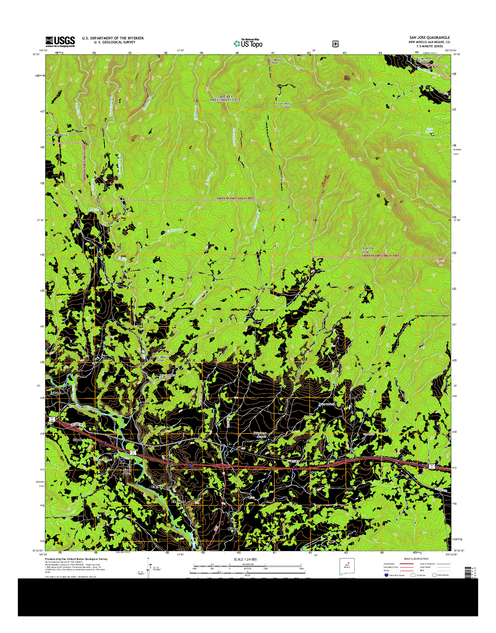 USGS US TOPO 7.5-MINUTE MAP FOR SAN JOSE, NM 2013