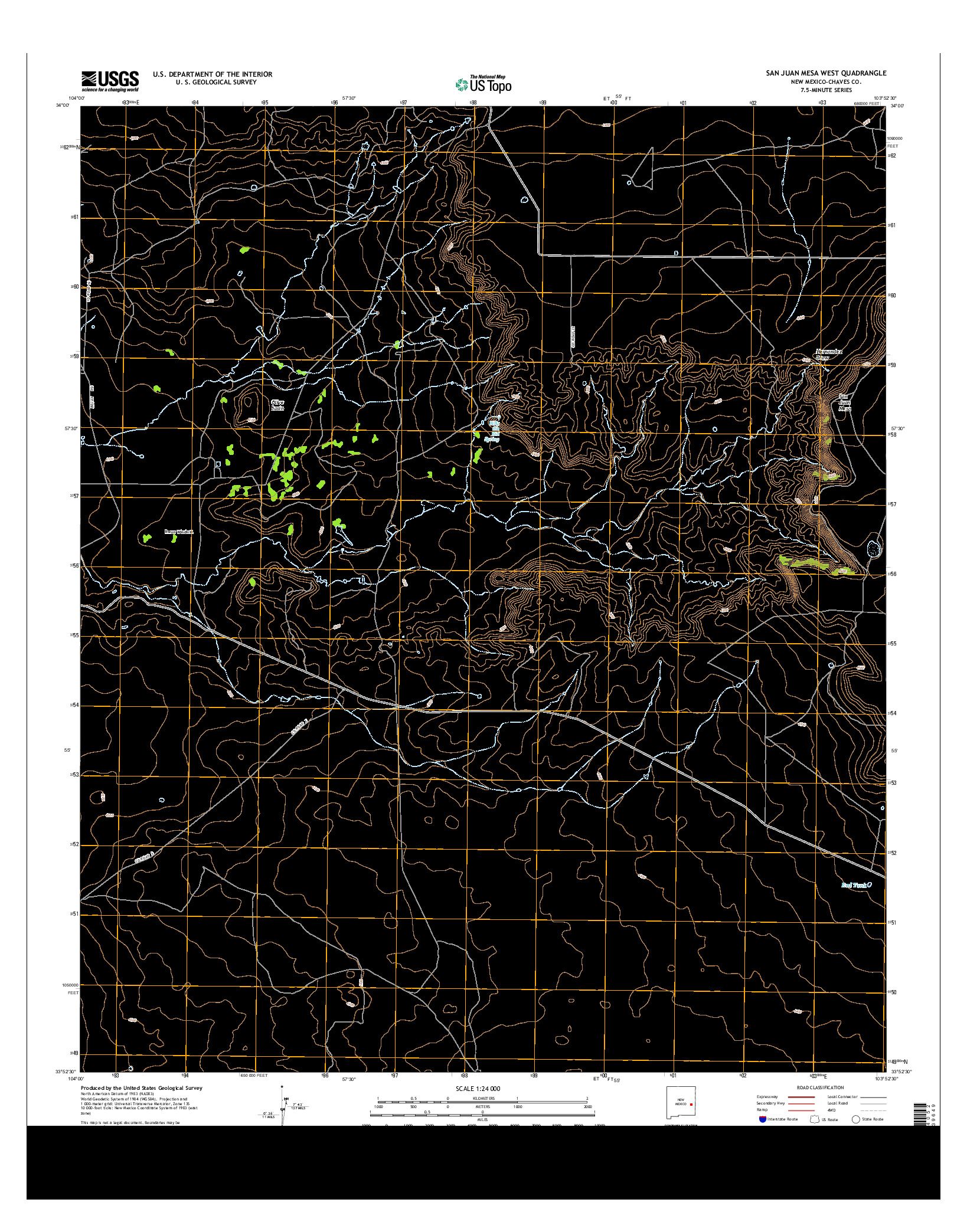 USGS US TOPO 7.5-MINUTE MAP FOR SAN JUAN MESA WEST, NM 2013