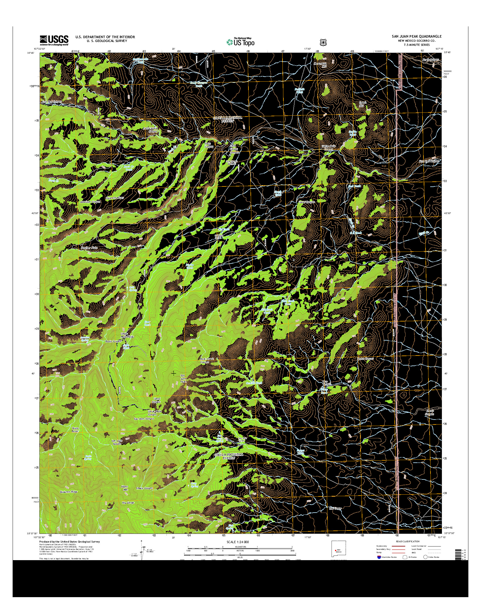 USGS US TOPO 7.5-MINUTE MAP FOR SAN JUAN PEAK, NM 2013