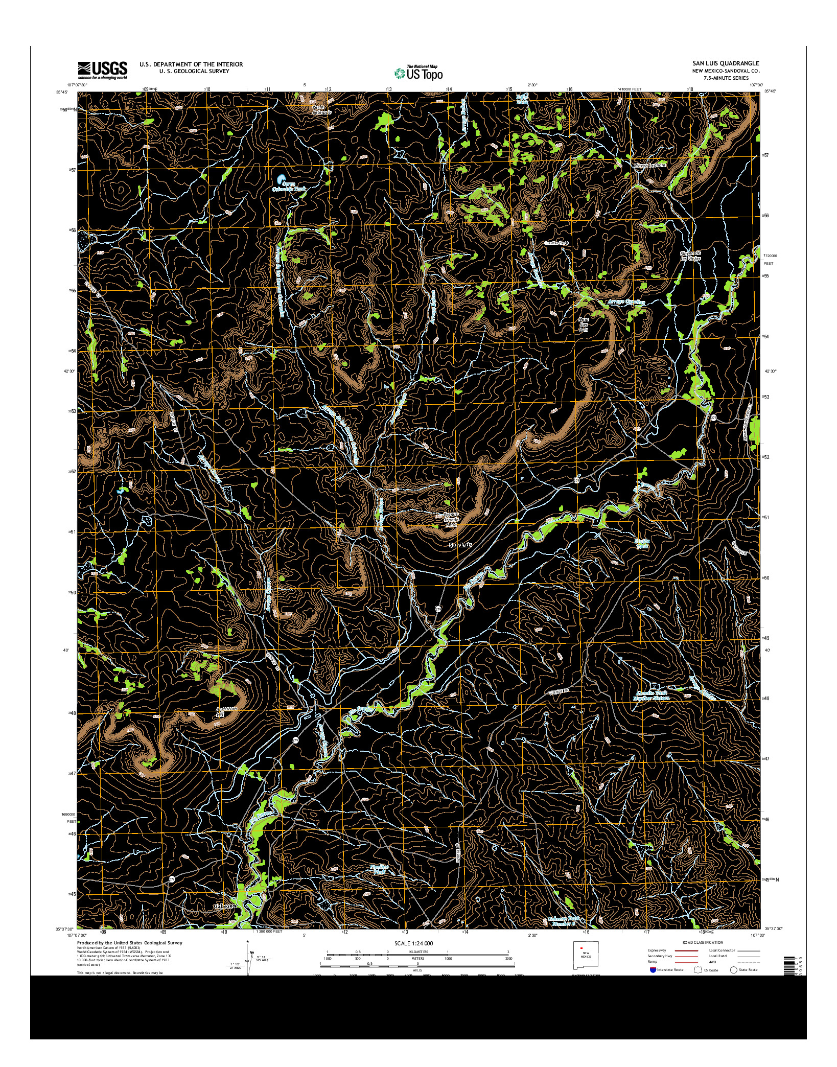 USGS US TOPO 7.5-MINUTE MAP FOR SAN LUIS, NM 2013