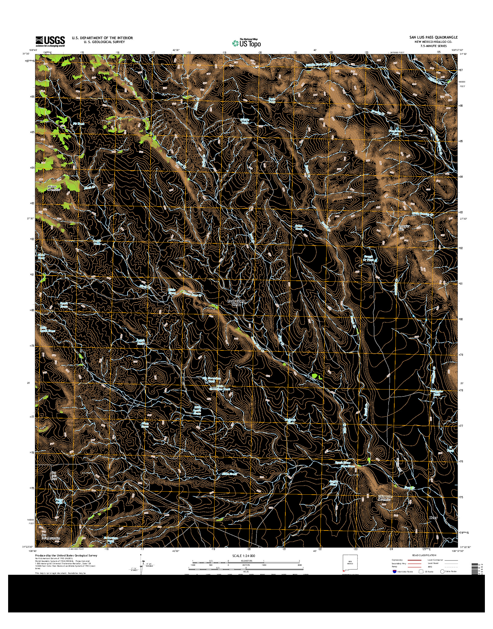 USGS US TOPO 7.5-MINUTE MAP FOR SAN LUIS PASS, NM 2013