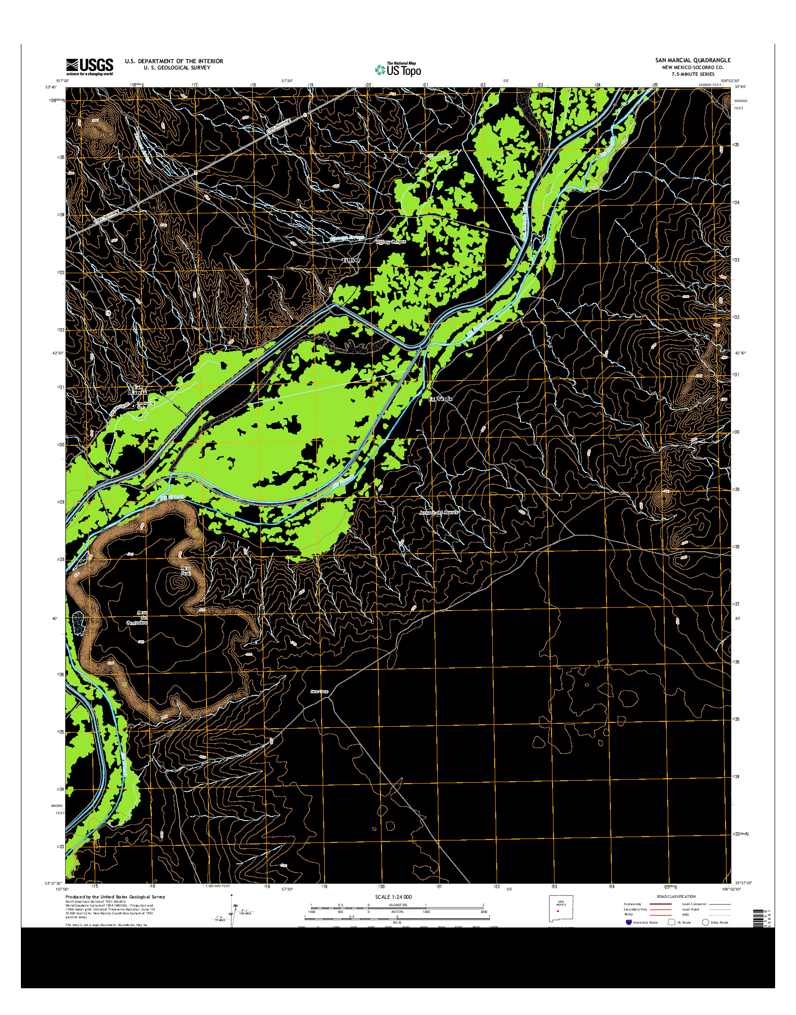 USGS US TOPO 7.5-MINUTE MAP FOR SAN MARCIAL, NM 2013